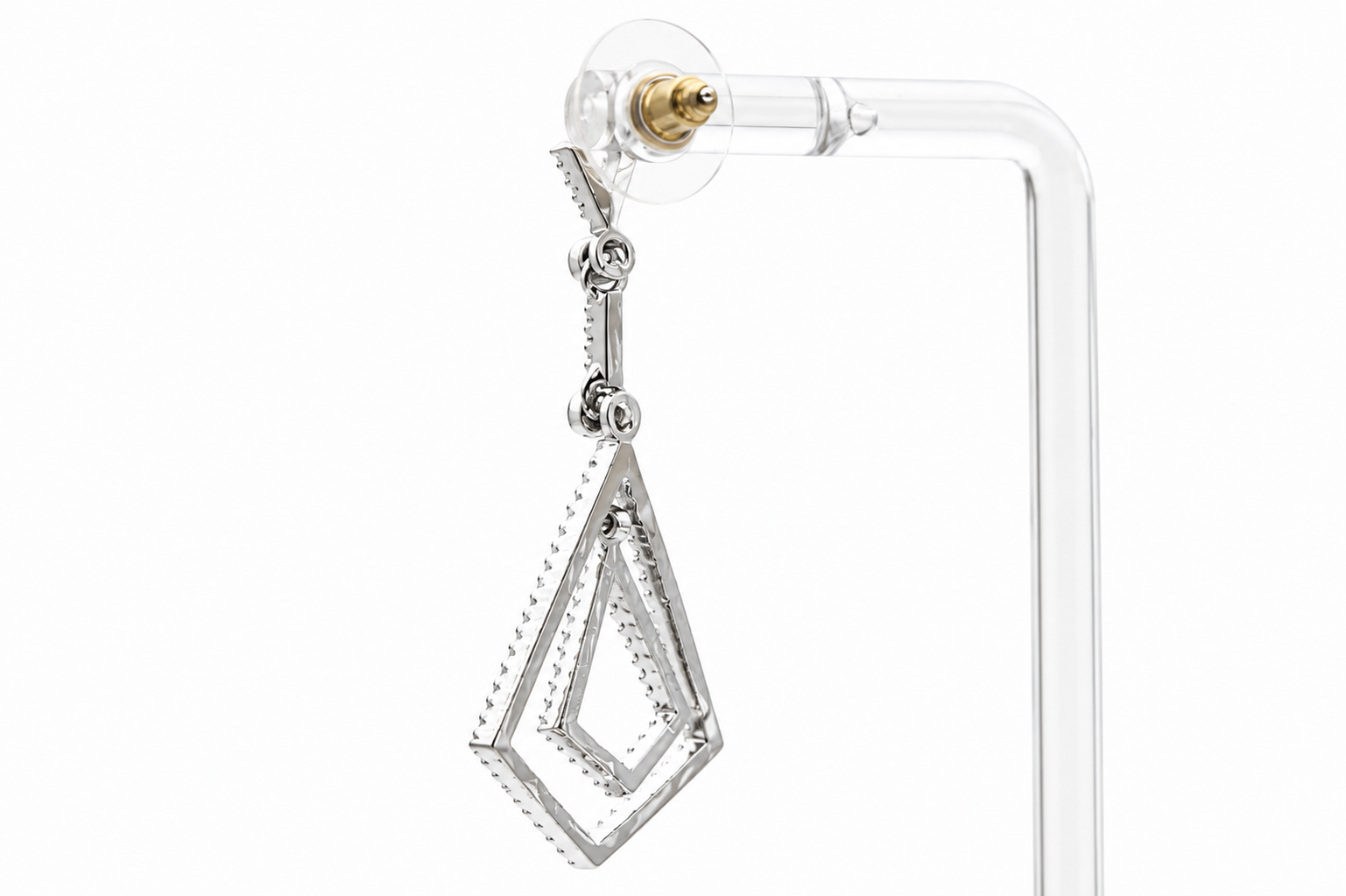 GLITTERING MINIMALIST SILVER EARRINGS