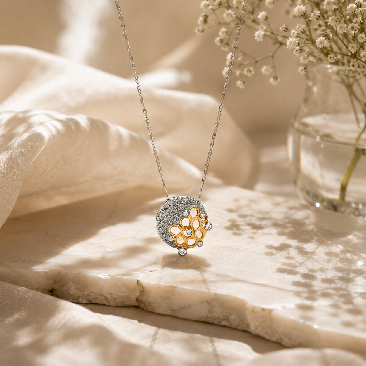 Golden hues silver pendant – handcrafted silver PENDANTS