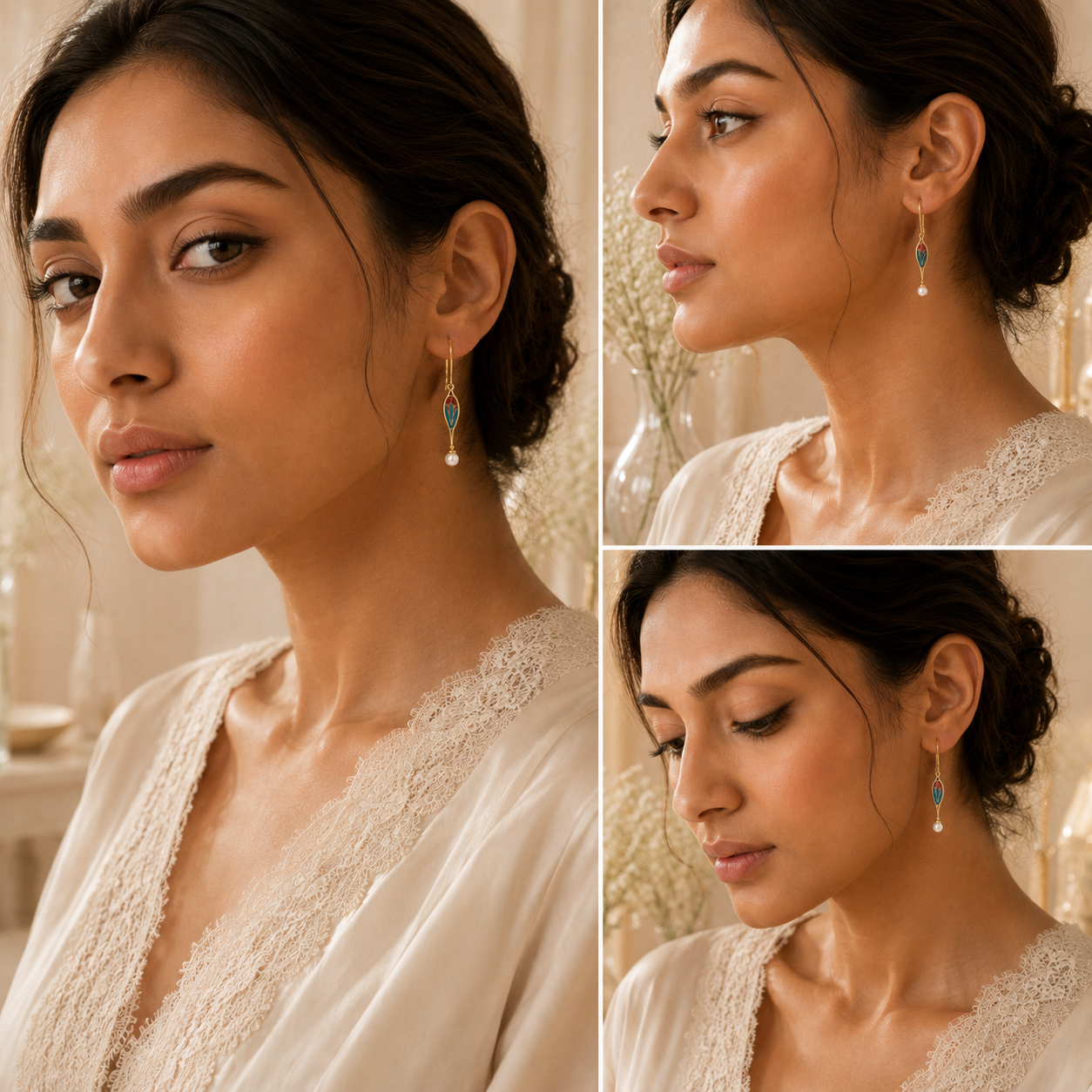 ENAMEL ECHO SILVER EARRINGS