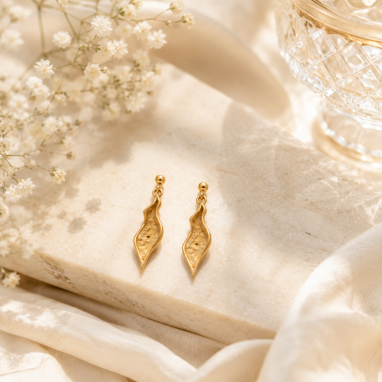 Meenakari flow silver earrings – handcrafted silver EARRINGS (alternate view)