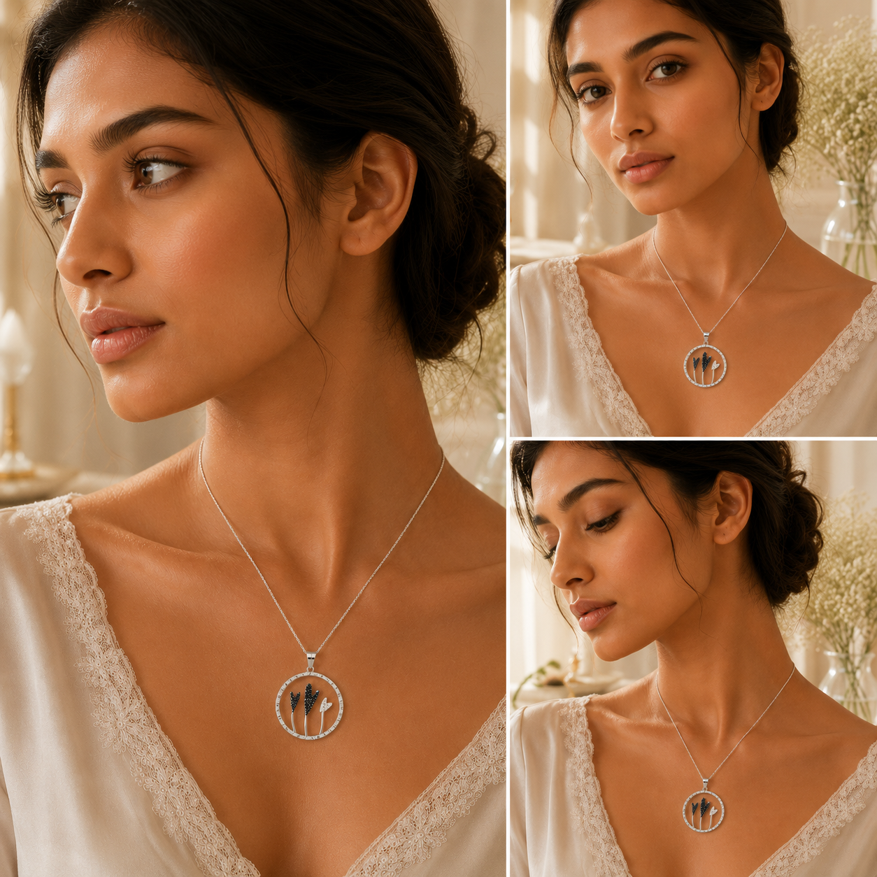 TRIO HEARTS SILVER PENDANT