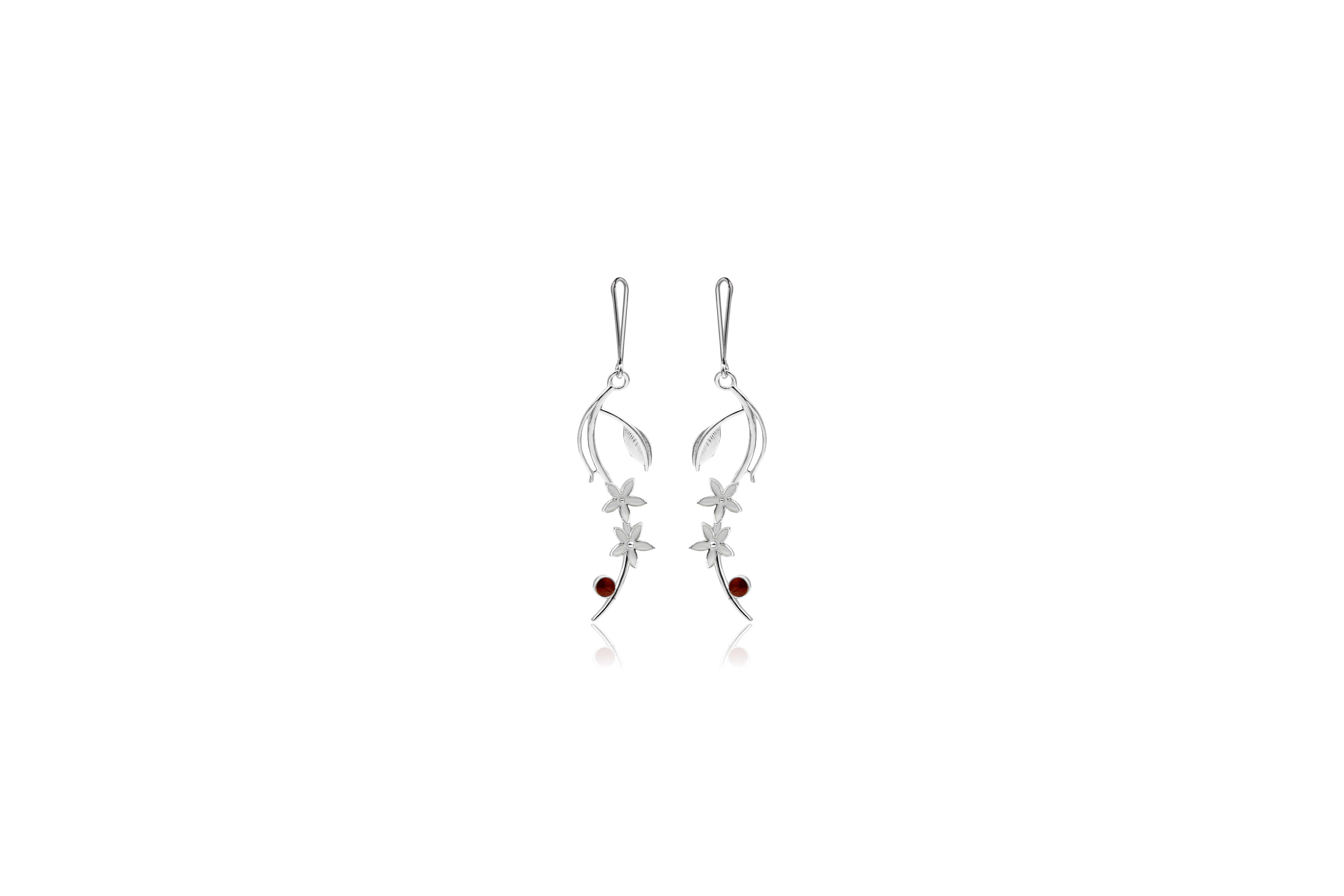 FLOWER TRAIL SILVER EARRINGS