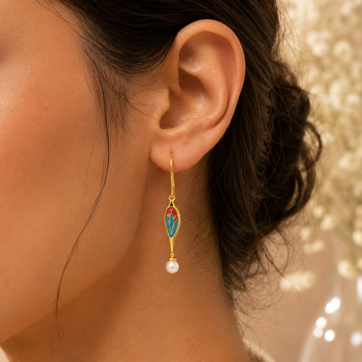 ENAMEL ECHO SILVER EARRINGS
