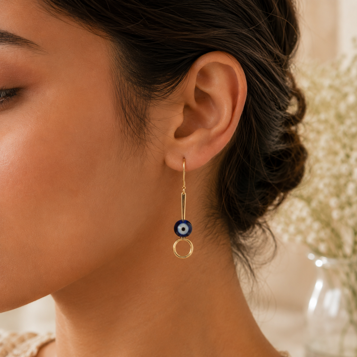 SACRED EVIL EYE SILVER EARRINGS