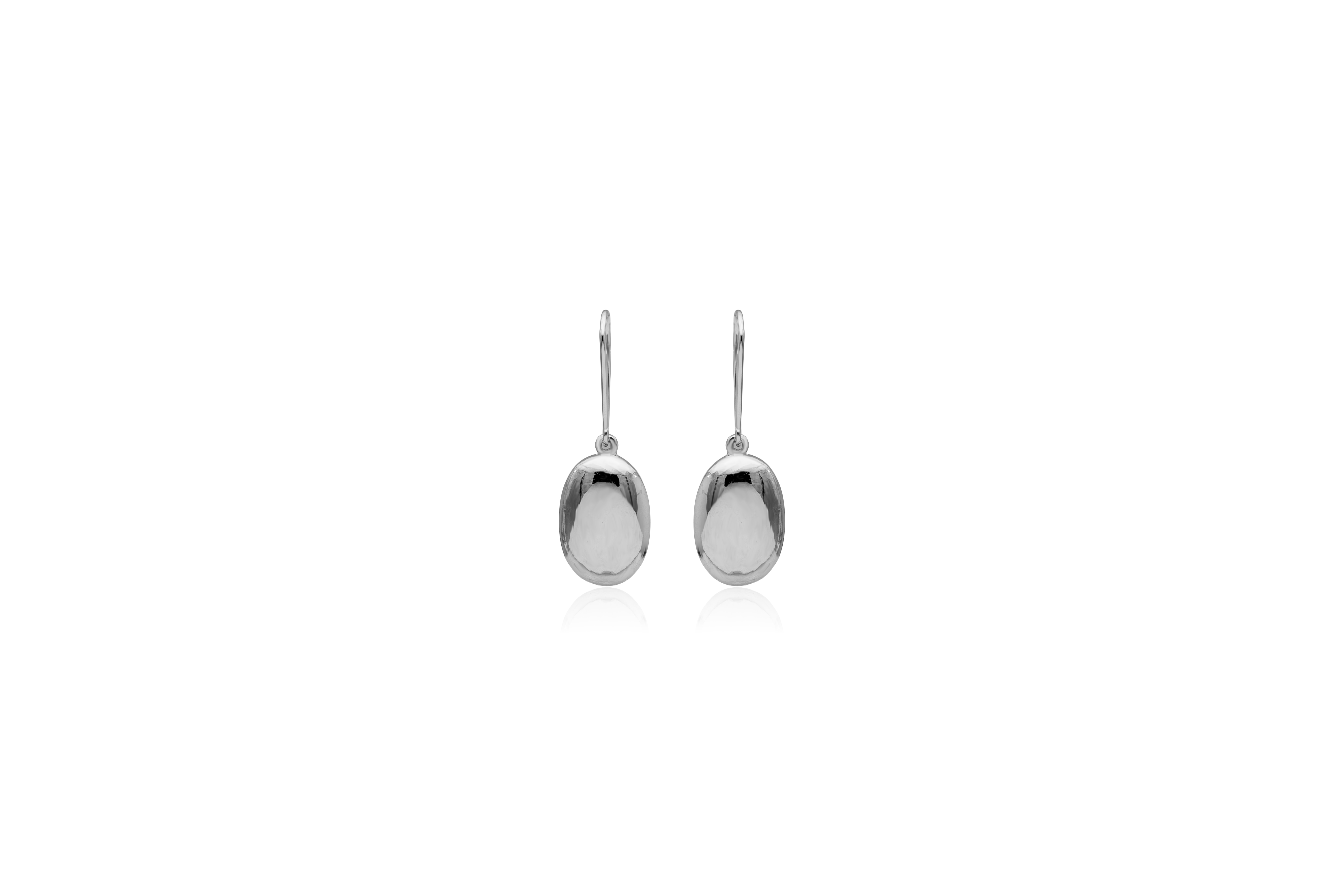 SILVER PEBBLE DROP EARRINGS