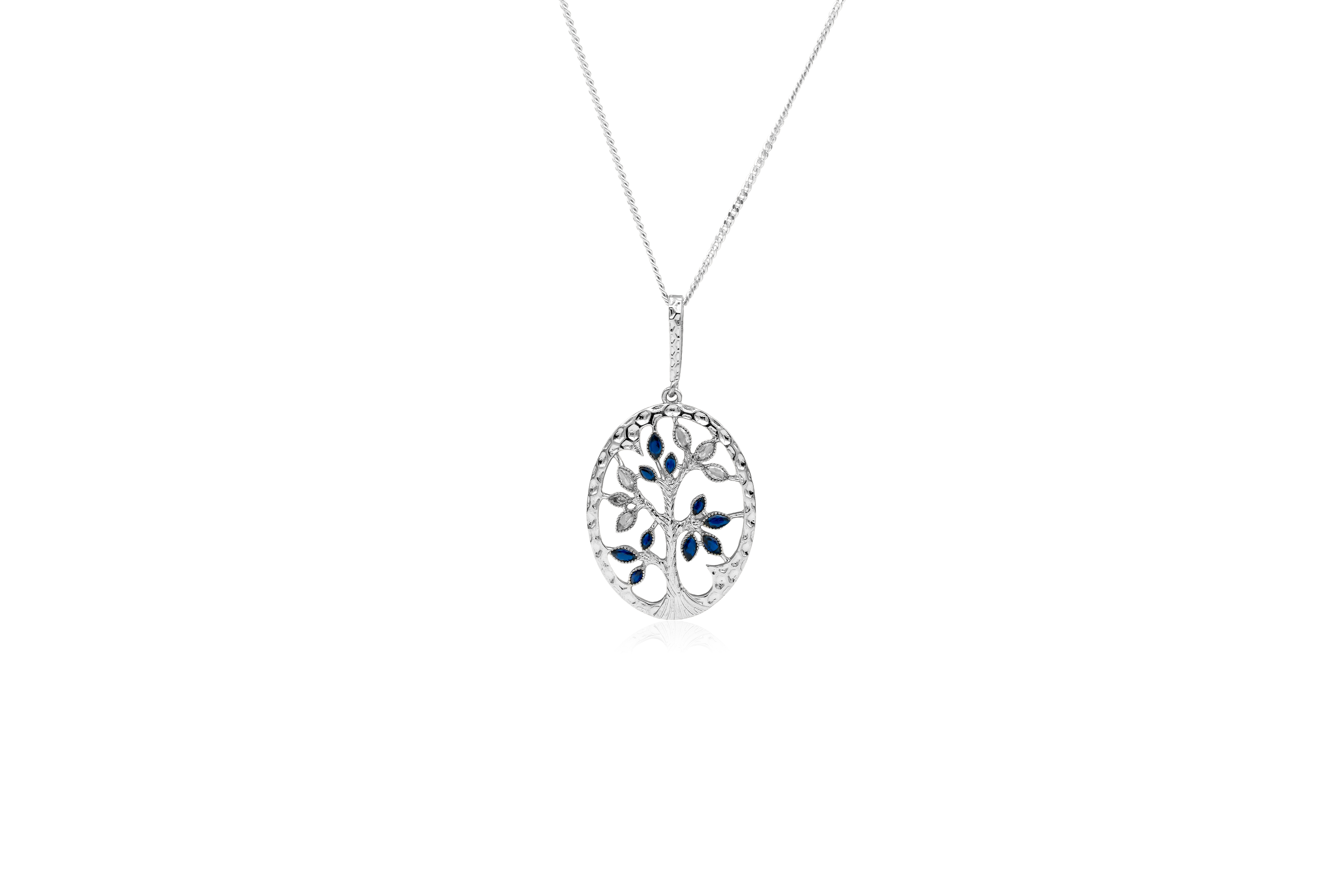 MYSTIC ZIRCON TREE SILVER PENDANT