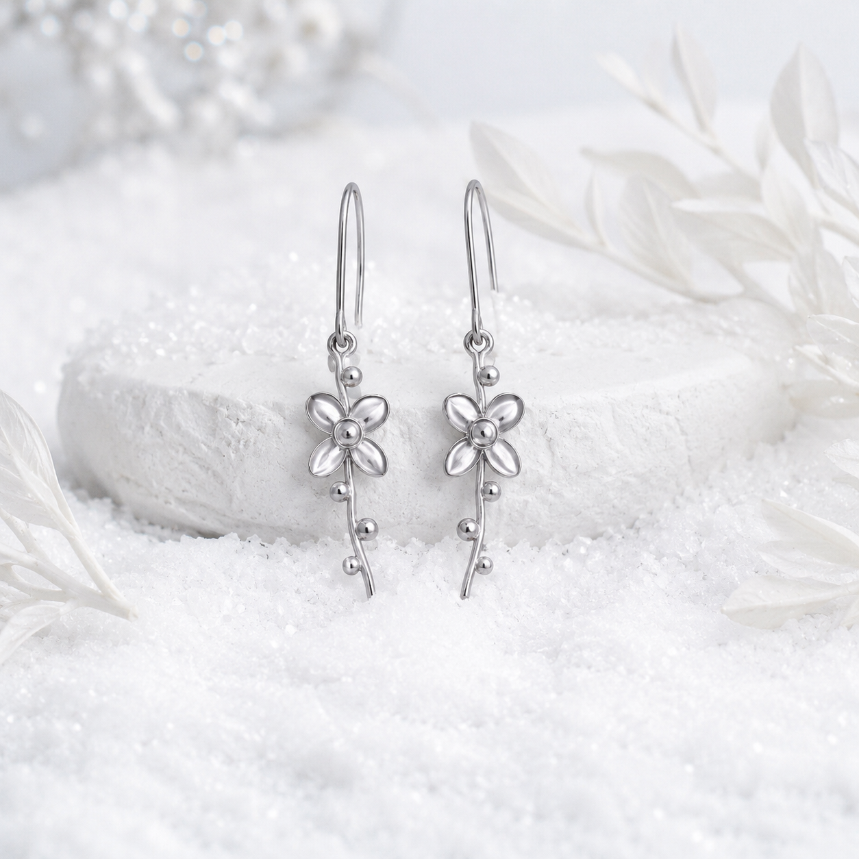 Blooming nayantara silver earrings – handcrafted silver EARRINGS