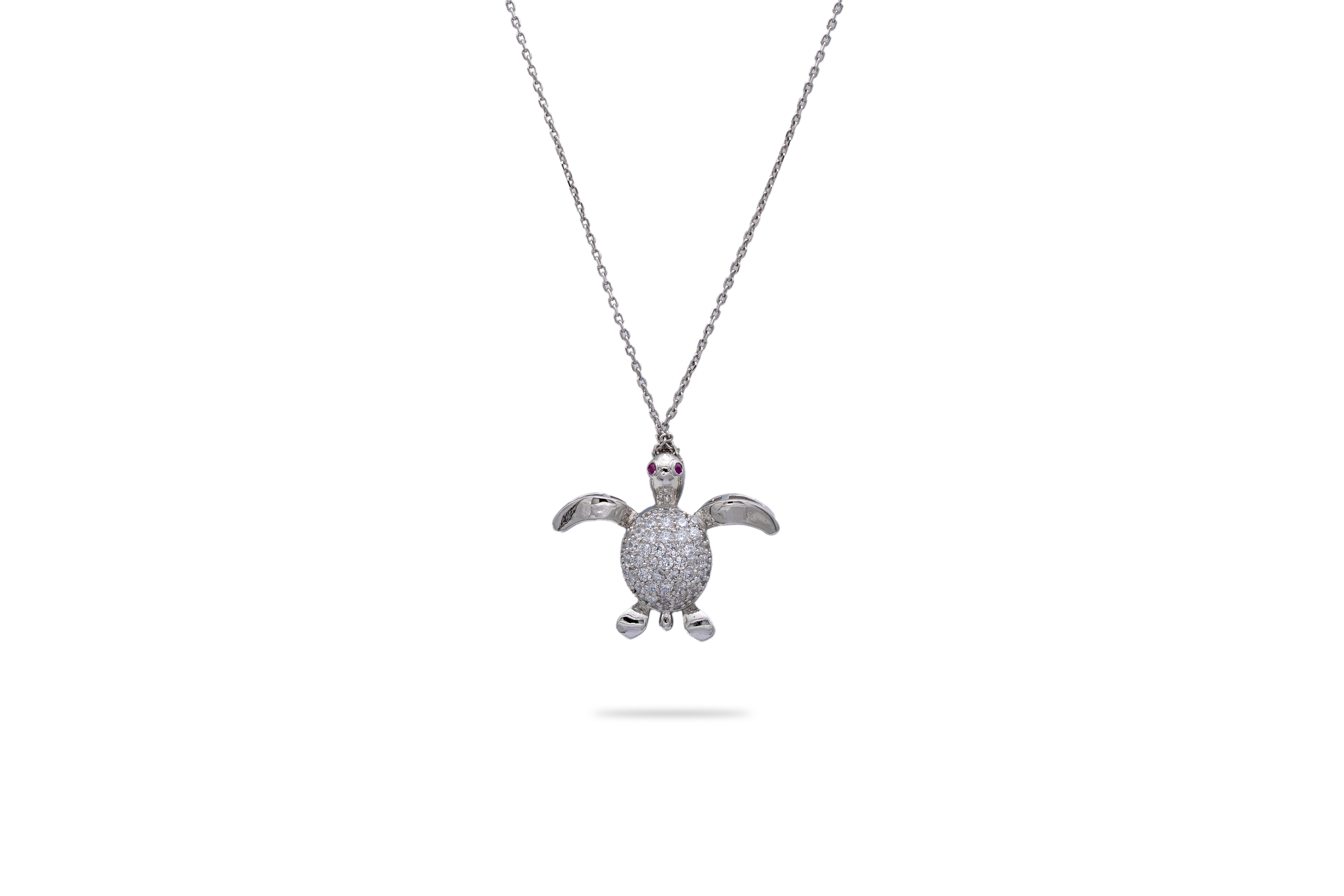 CUTE SILVER TURTLE PENDANT