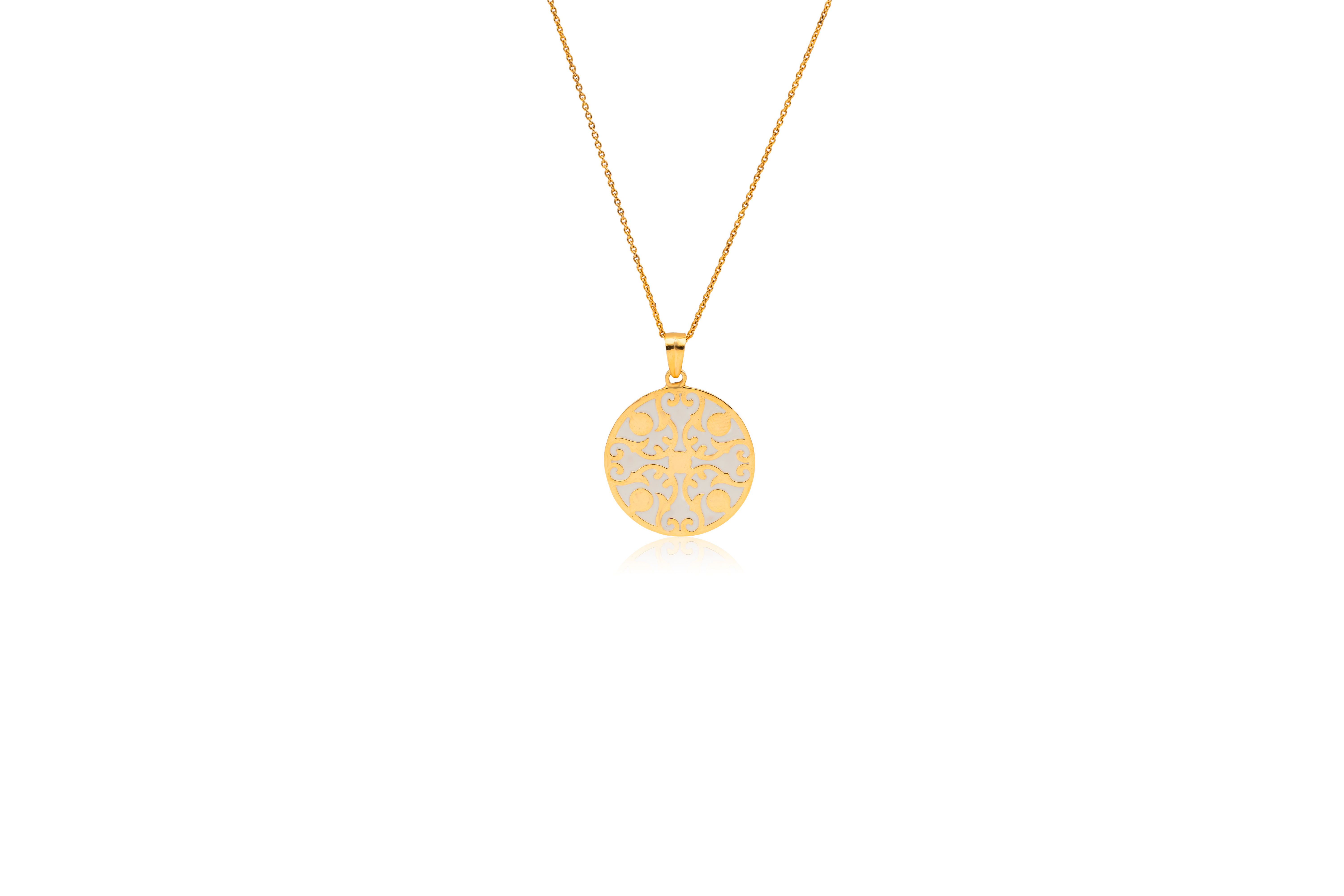 CLASSIC MEENAKARI ROUND SILVER PENDANT