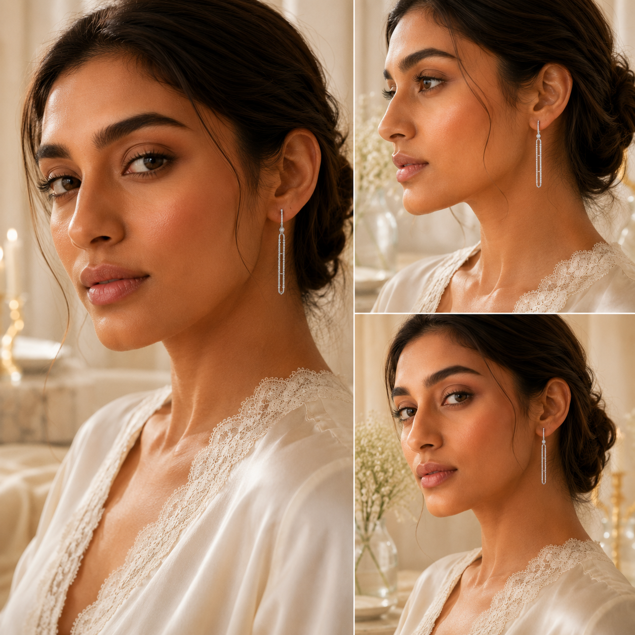 SPARKLING SLEEK SILVER EARRINGS