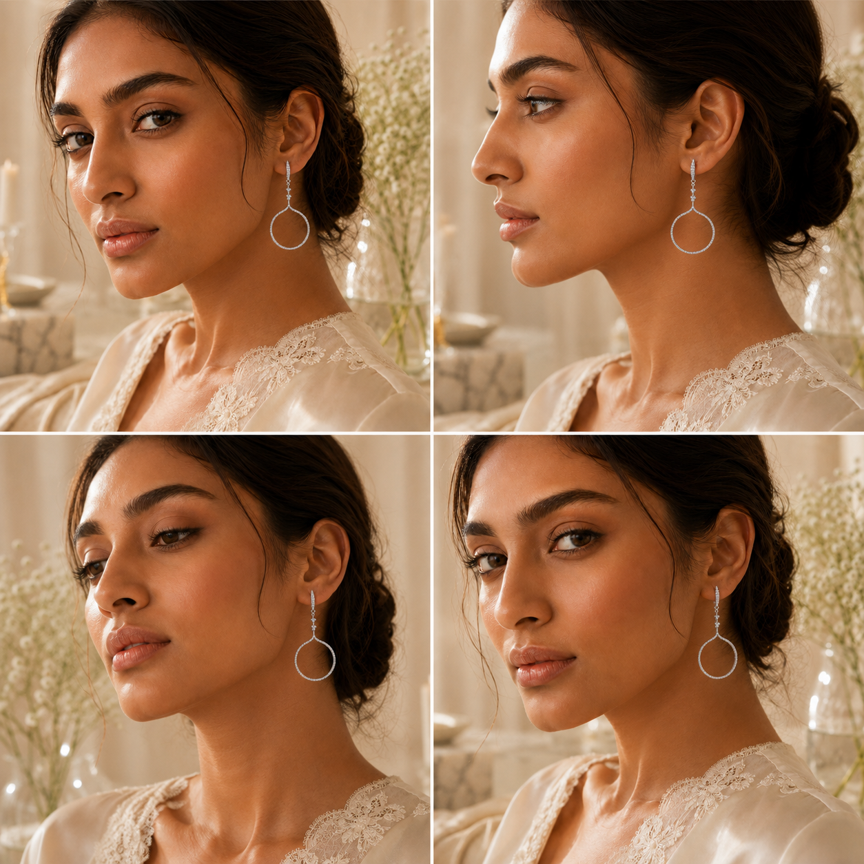 92.5 SILVER HANDCRAFTED DANGLING SILVER HOOPS