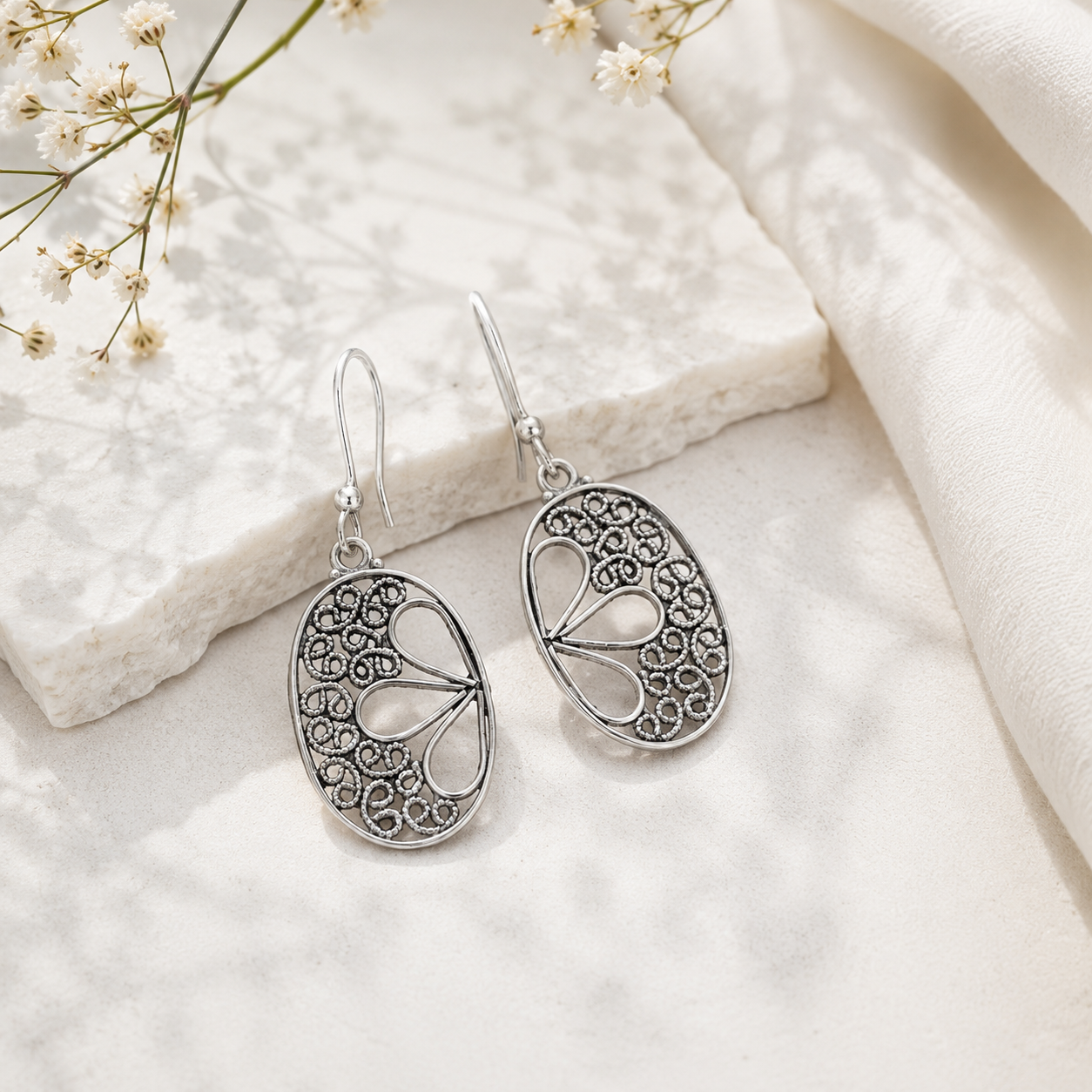 Swanky silver drop earring – handcrafted silver EARRINGS