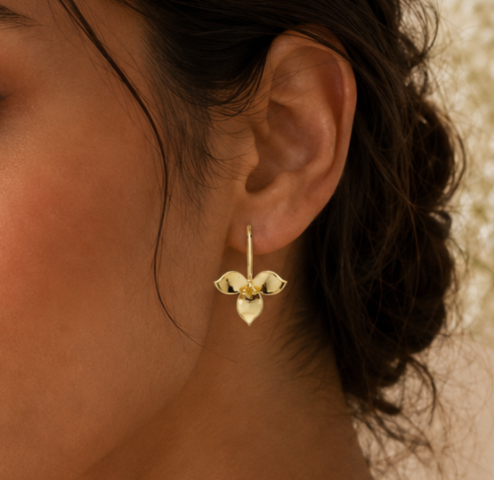 BLOOMING FLORAL SILVER EARRINGS