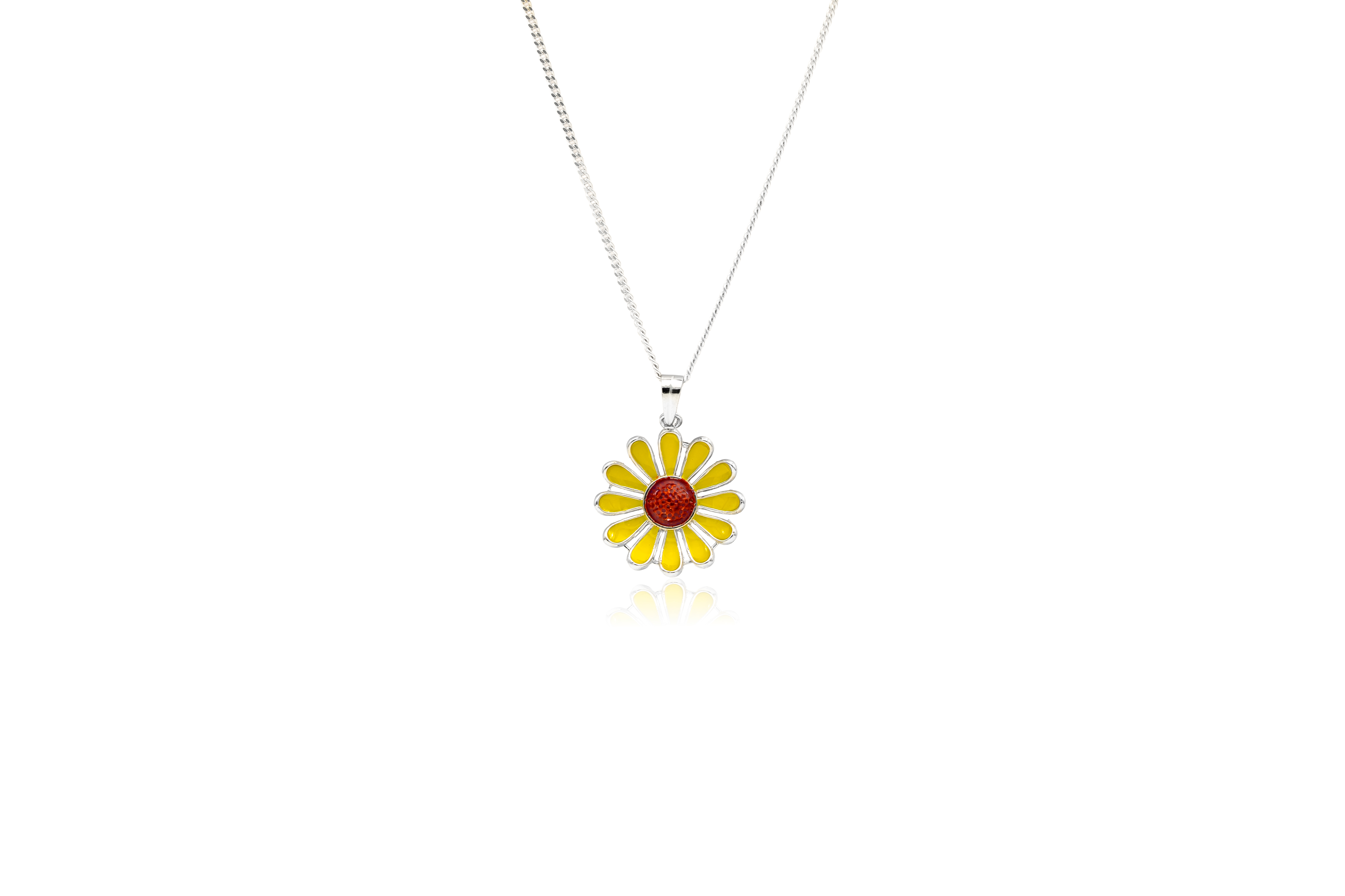 GORGEOUS SUNFLOWER SILVER PENDANT