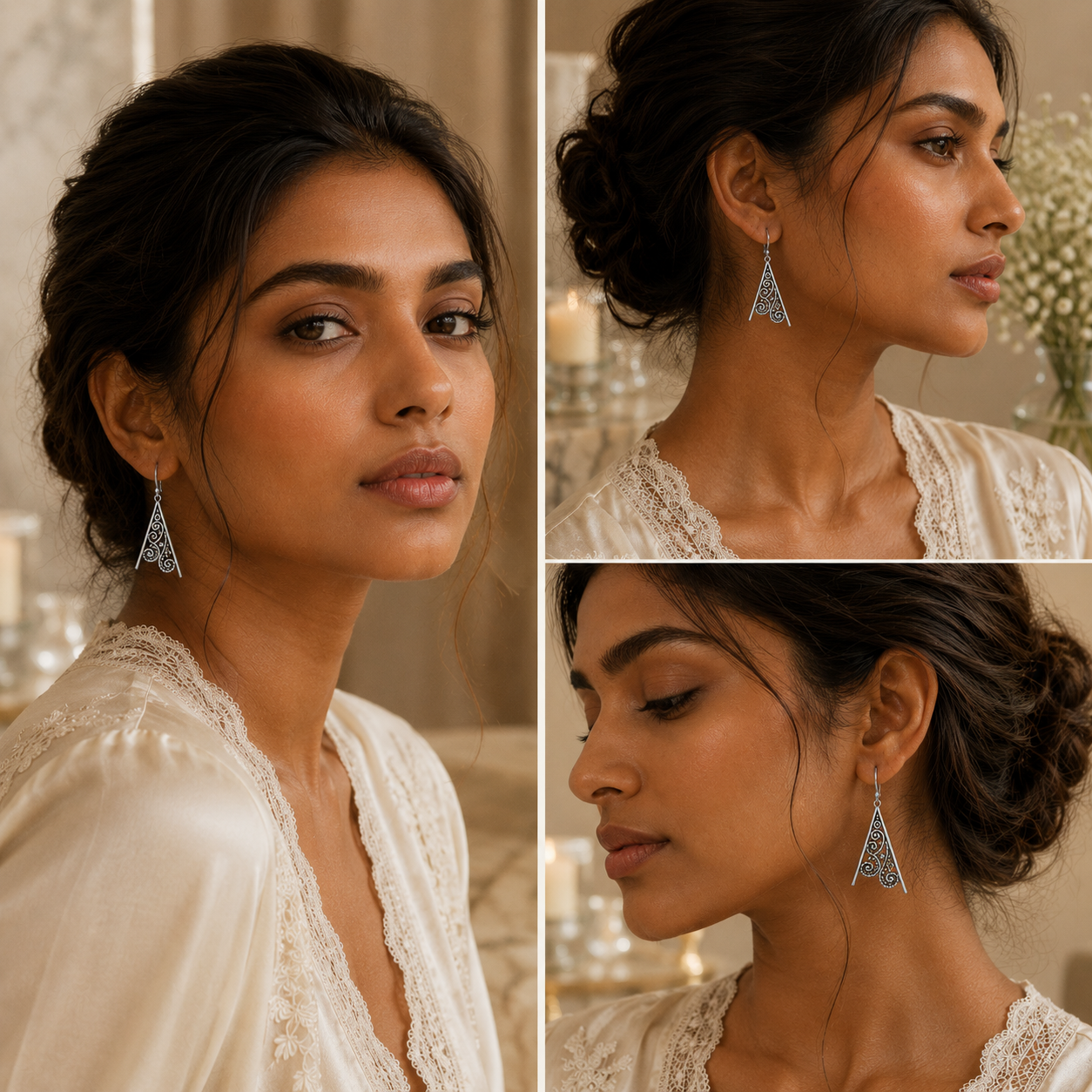 SILVERY BEAUTY DROP EARRINGS