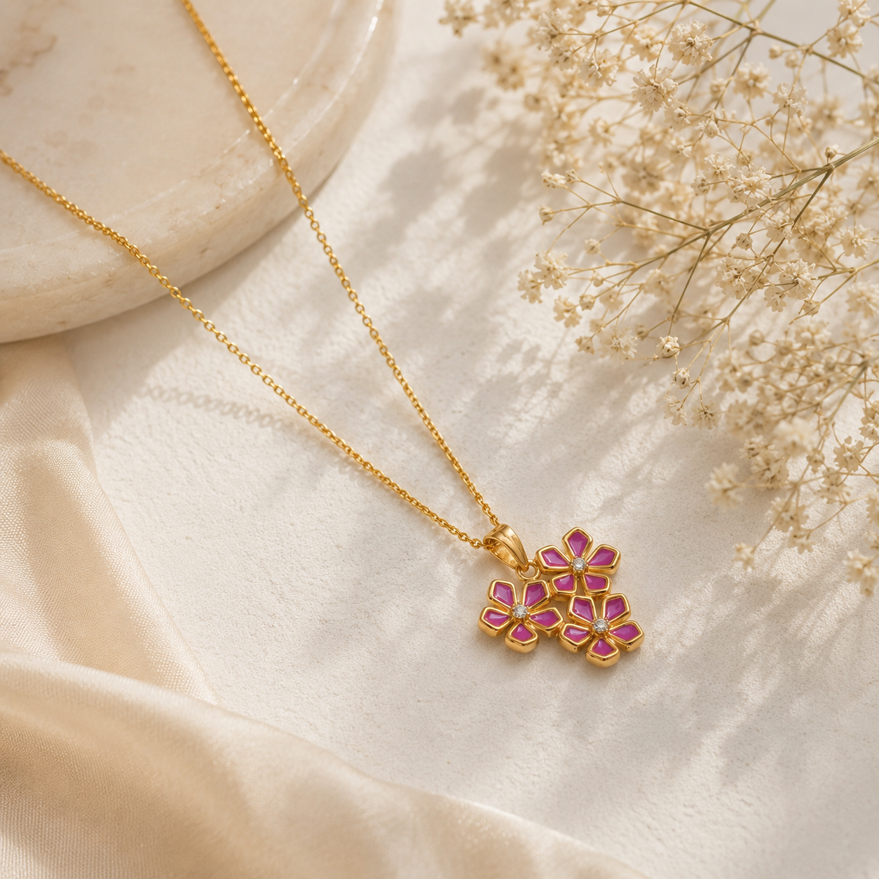 Blossom shine silver pendant – handcrafted silver PENDANTS (alternate view)