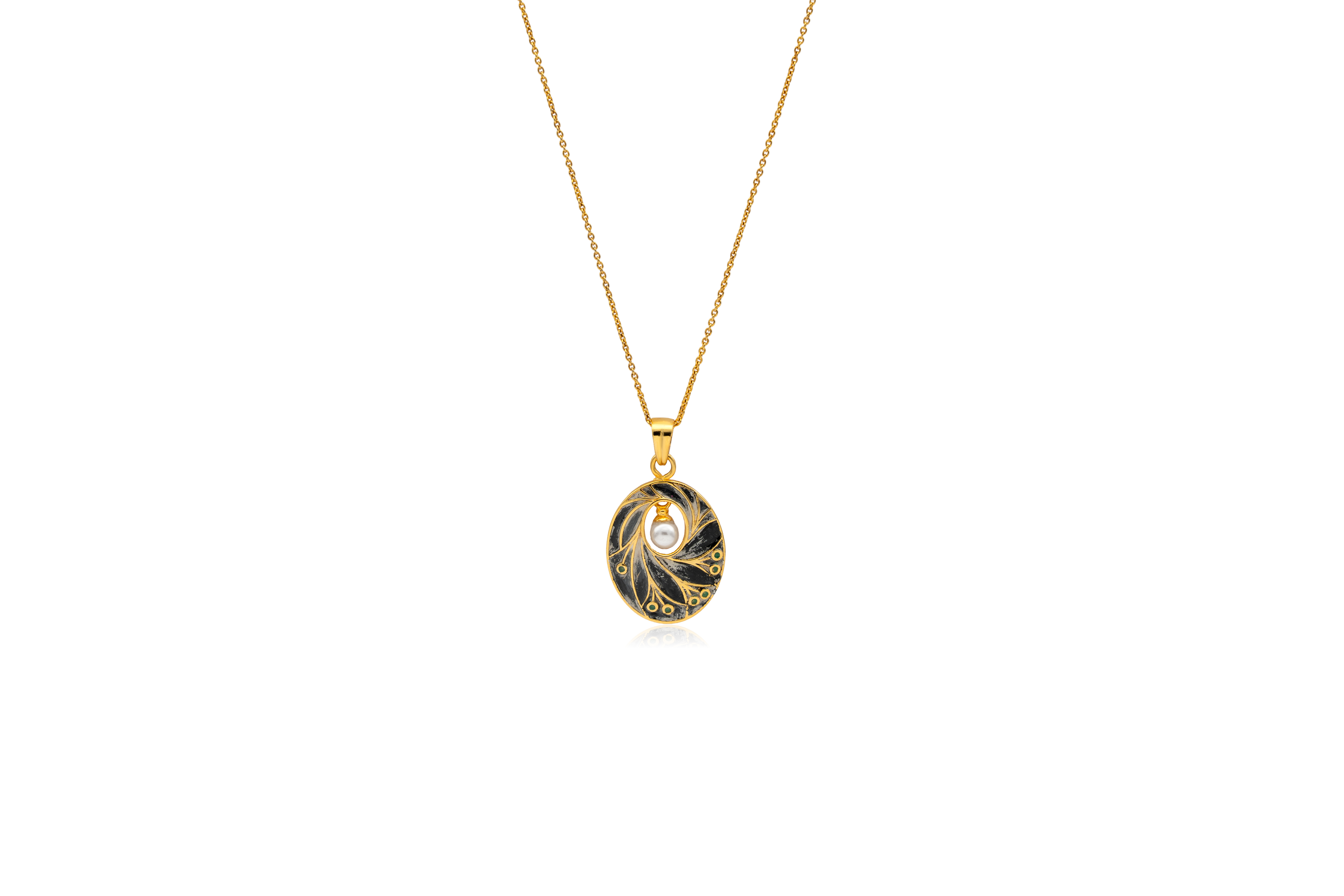 PEACOCK'S FEATHER SILVER PENDANT