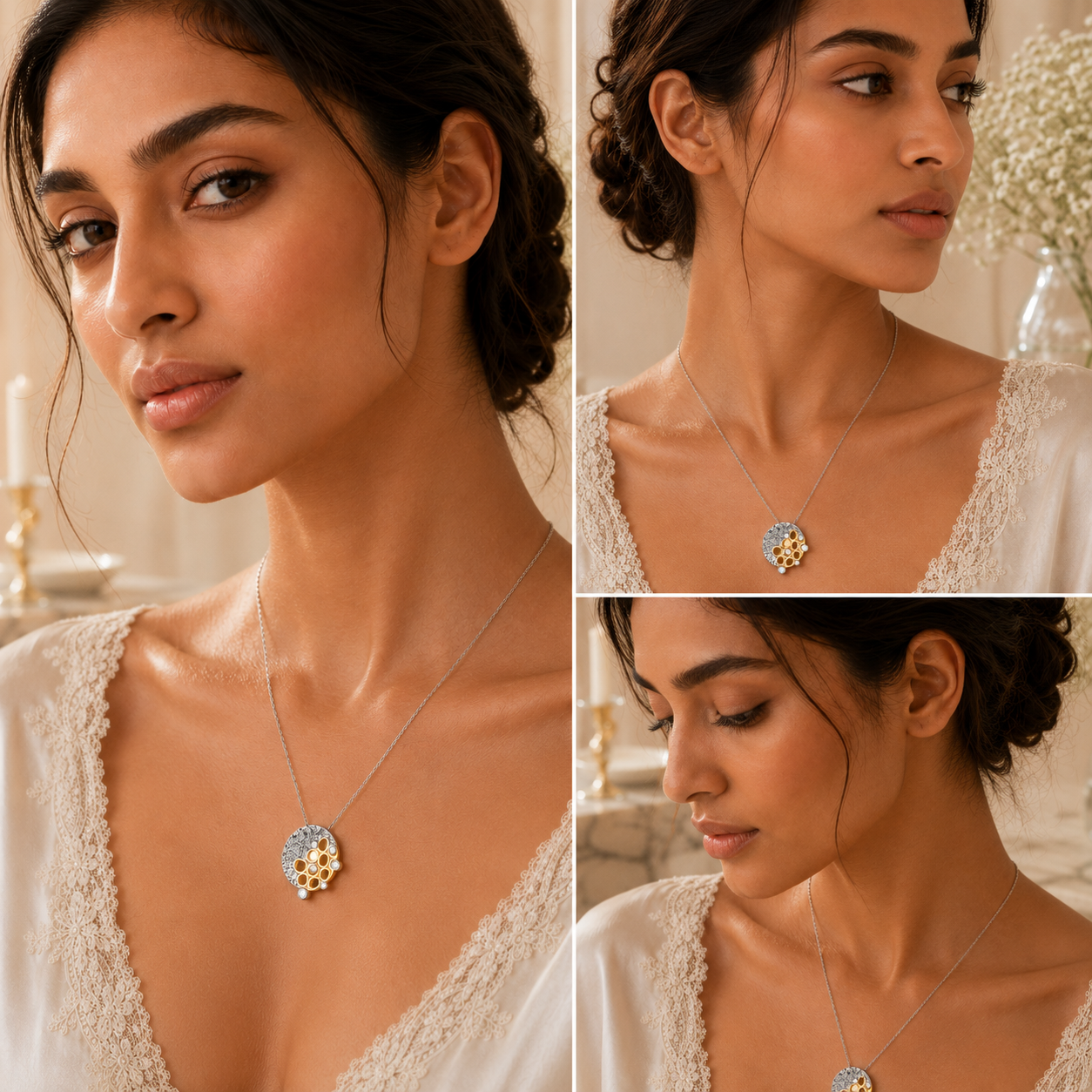 GOLDEN HUES SILVER PENDANT
