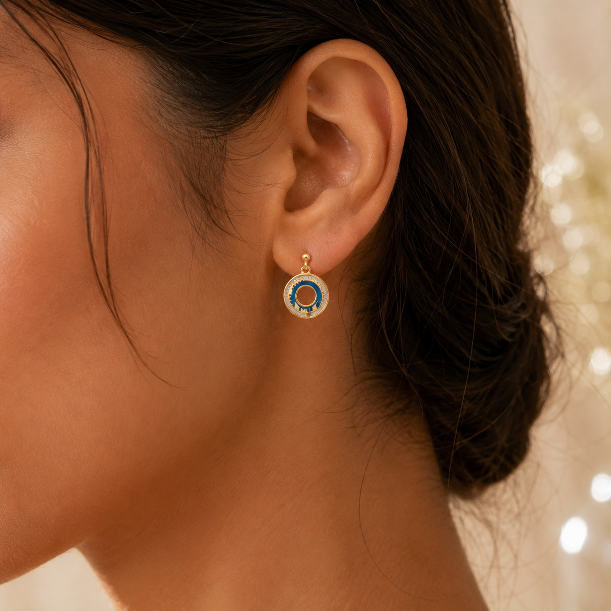 ABSTRACT AURA SILVER DROP EARRINGS