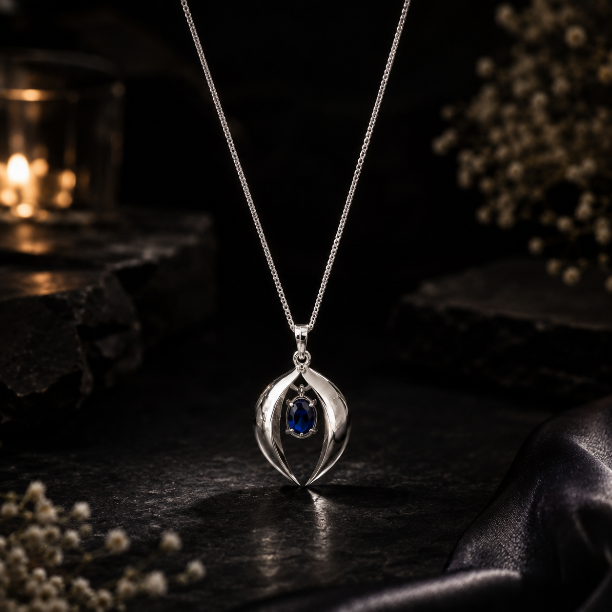 Zenith glow silver pendant – handcrafted silver PENDANTS (alternate view)