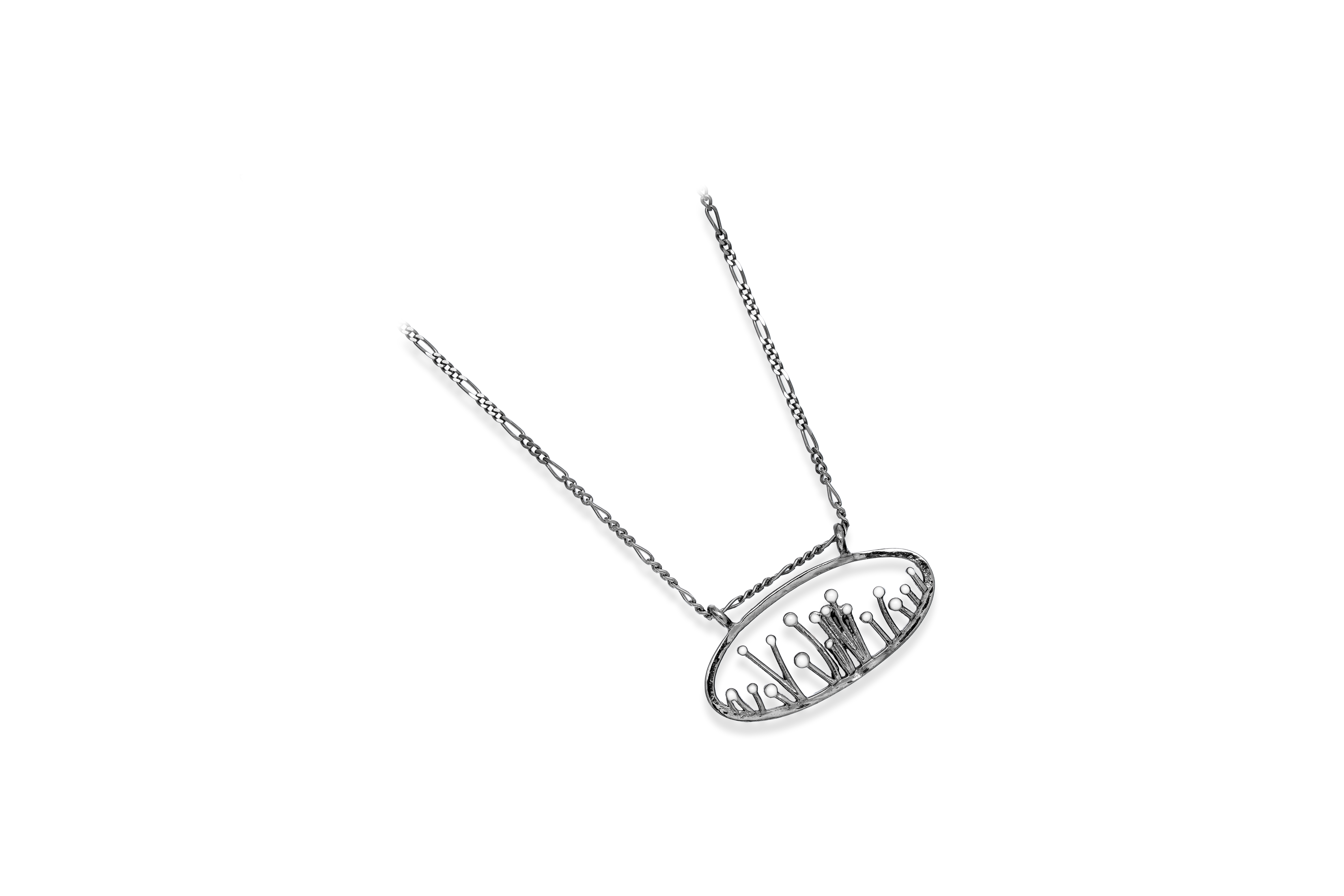 White Florets Silver Pendant