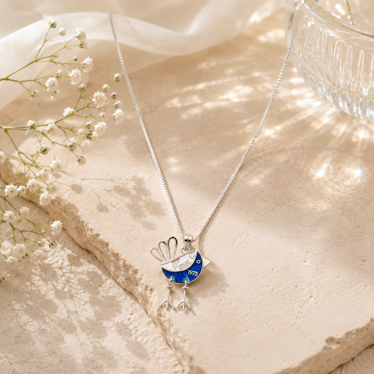 Cute twitter silver pendant – handcrafted silver PENDANTS