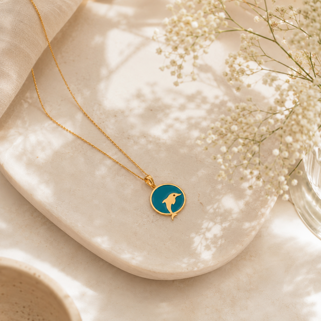 Enchanted dolphin silver pendant – handcrafted silver PENDANTS