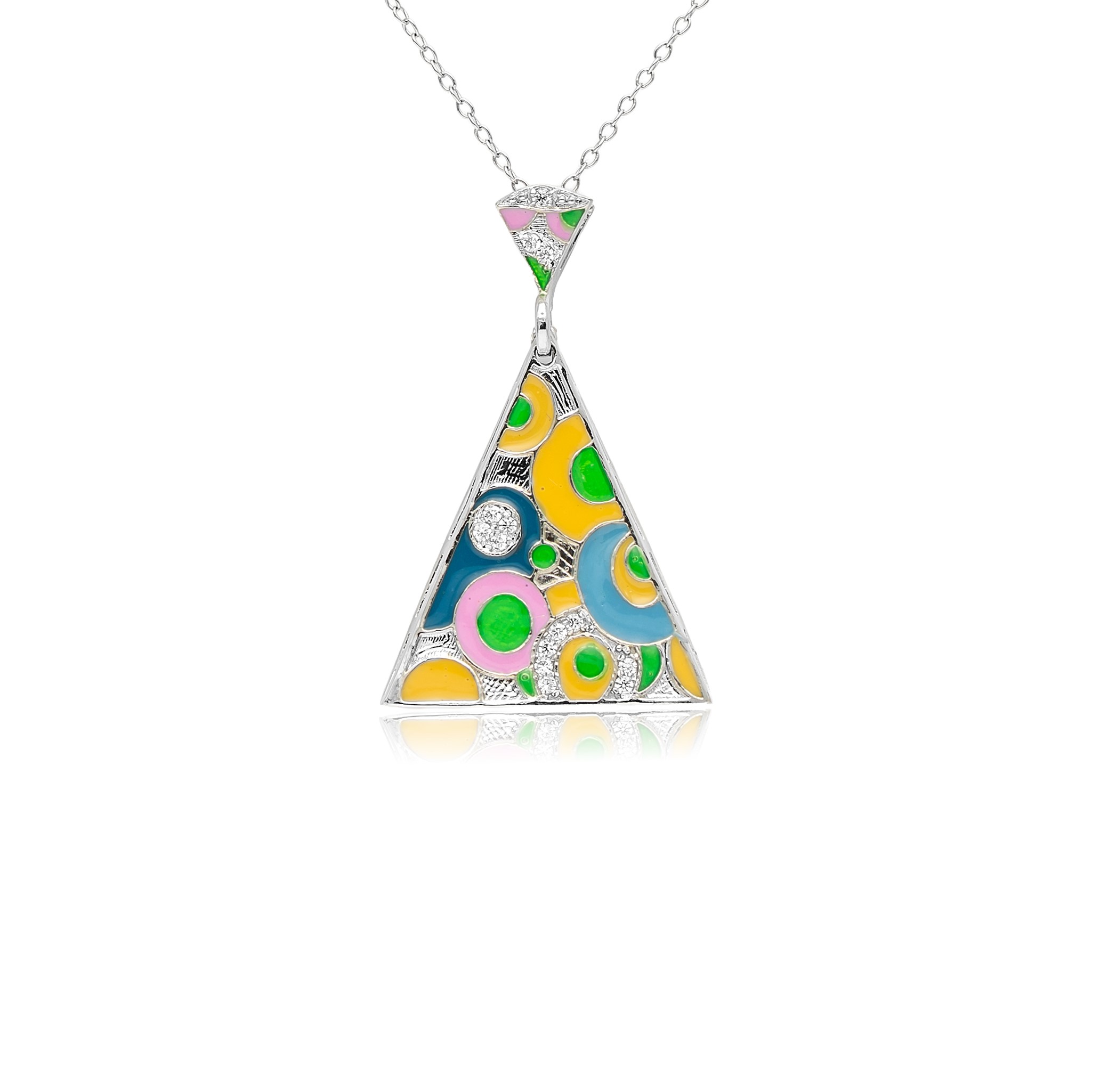 Abstract Art Silver Pendant