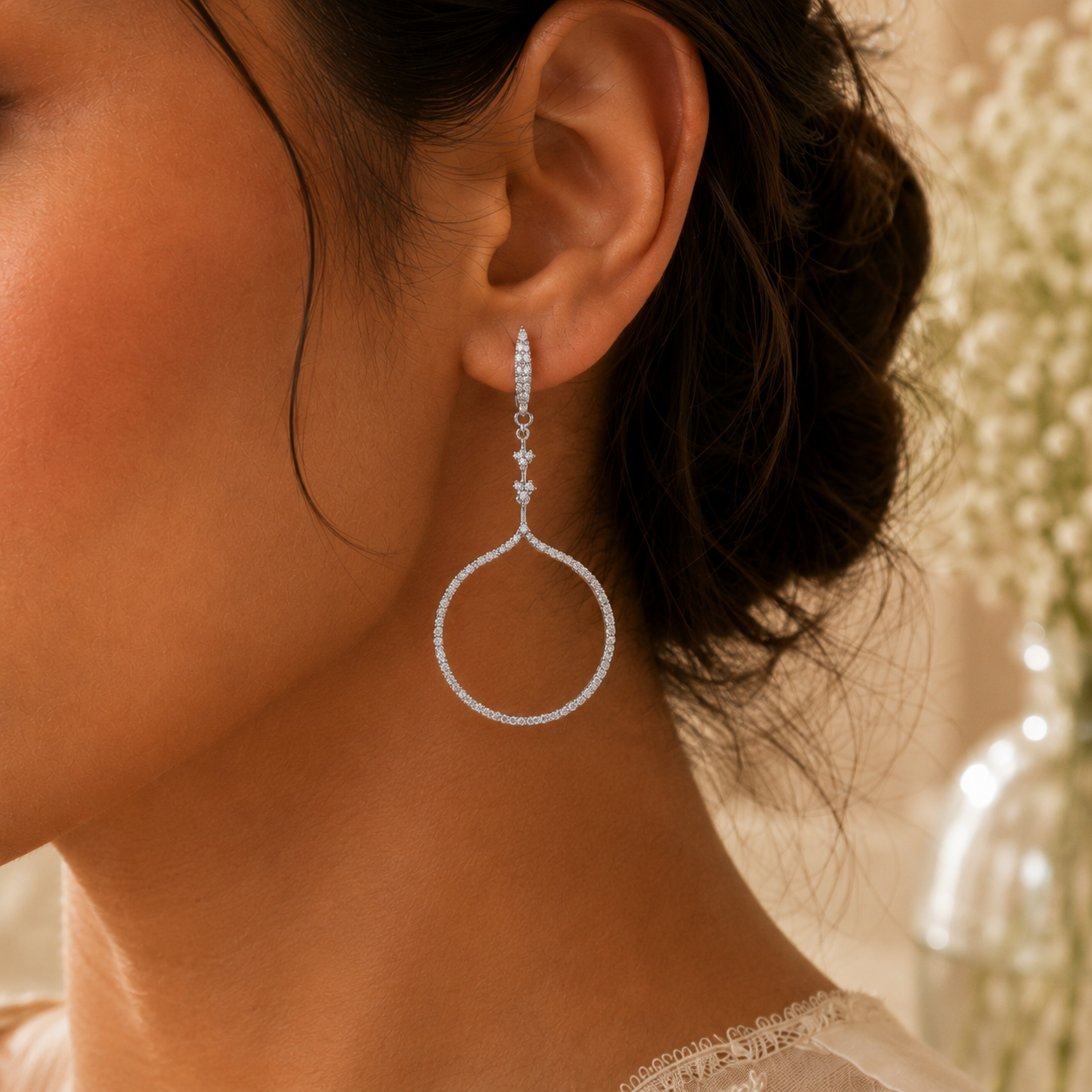 92.5 SILVER HANDCRAFTED DANGLING SILVER HOOPS