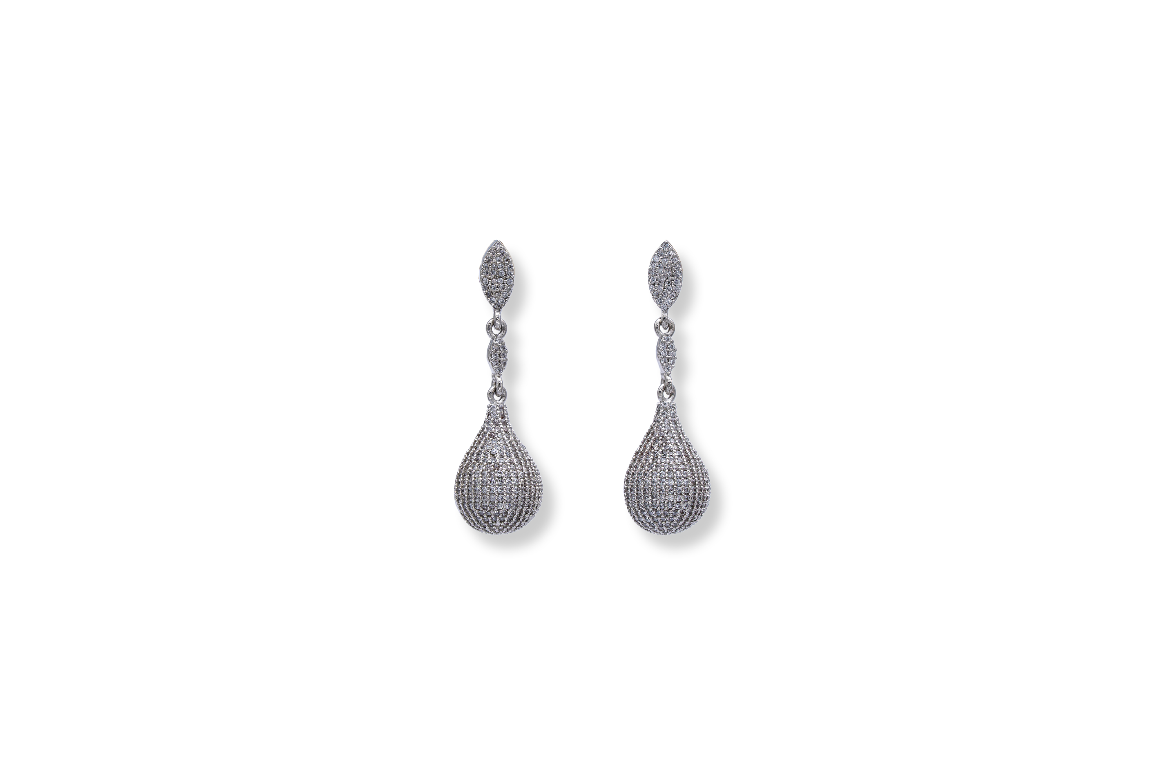 Zirconian Drop Silver Earrings