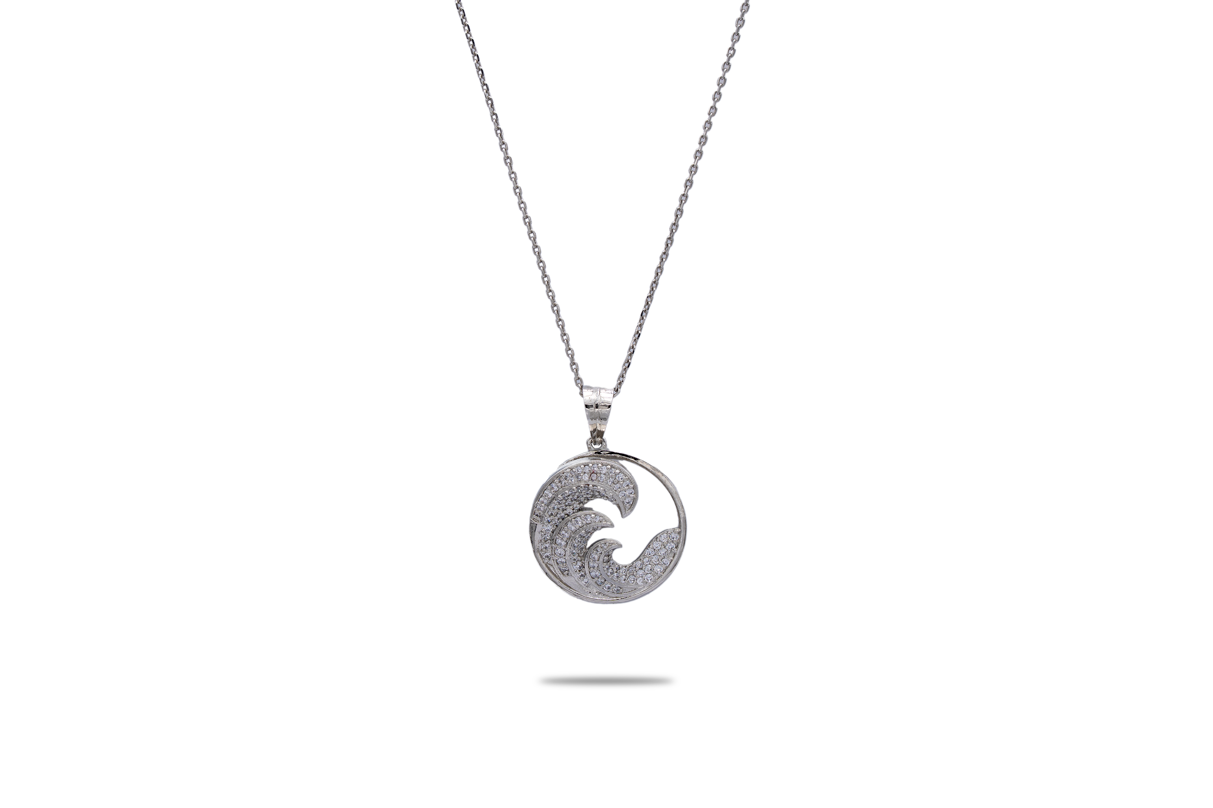 SHIMMERING WAVES SILVER PENDANT