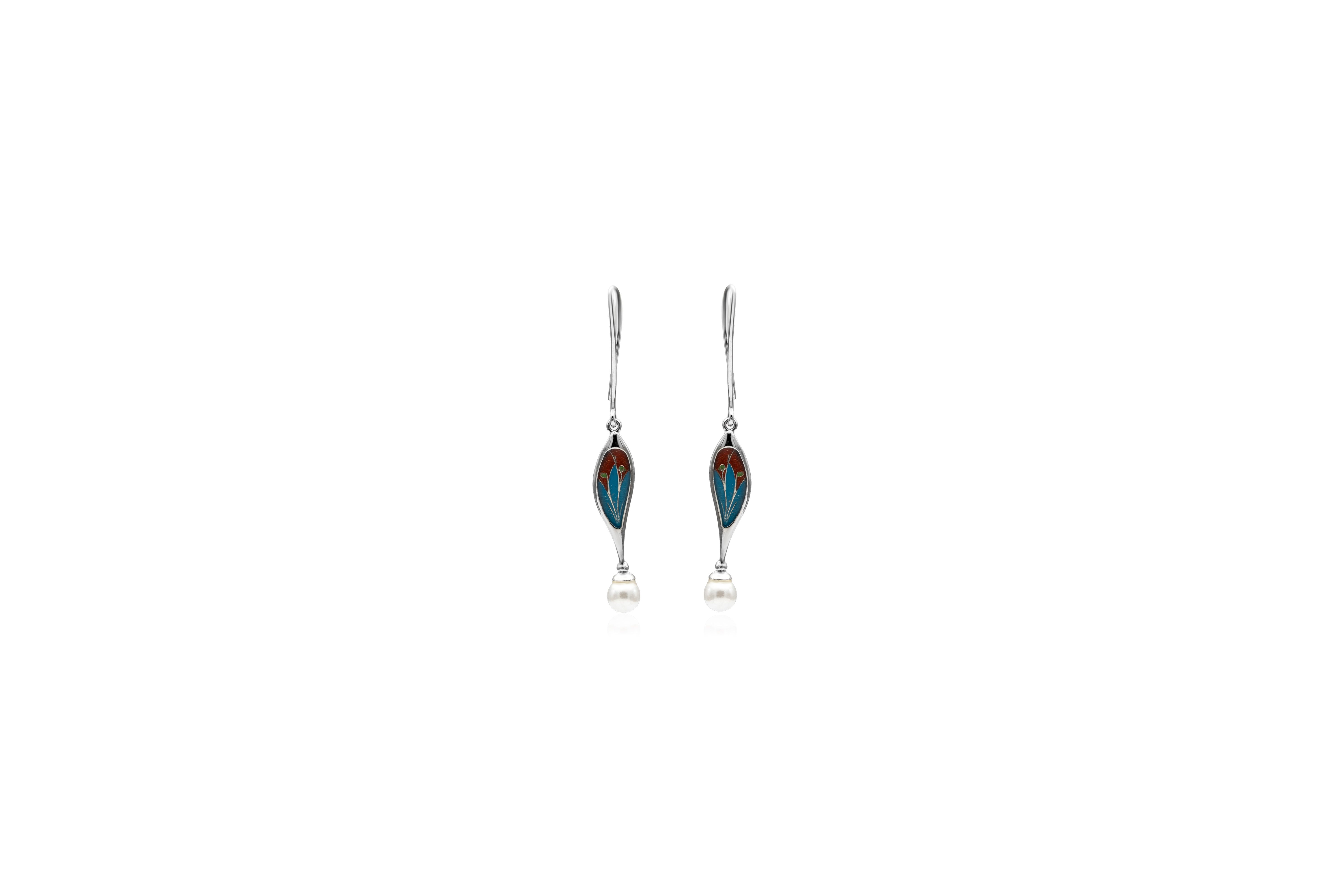 ENAMEL ECHO SILVER EARRINGS