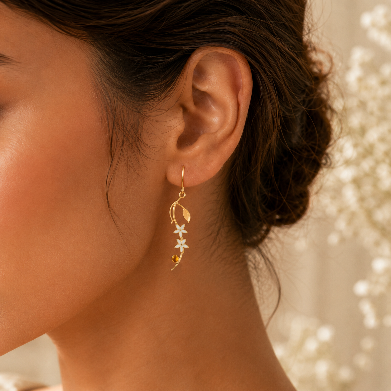 FLOWER TRAIL SILVER EARRINGS