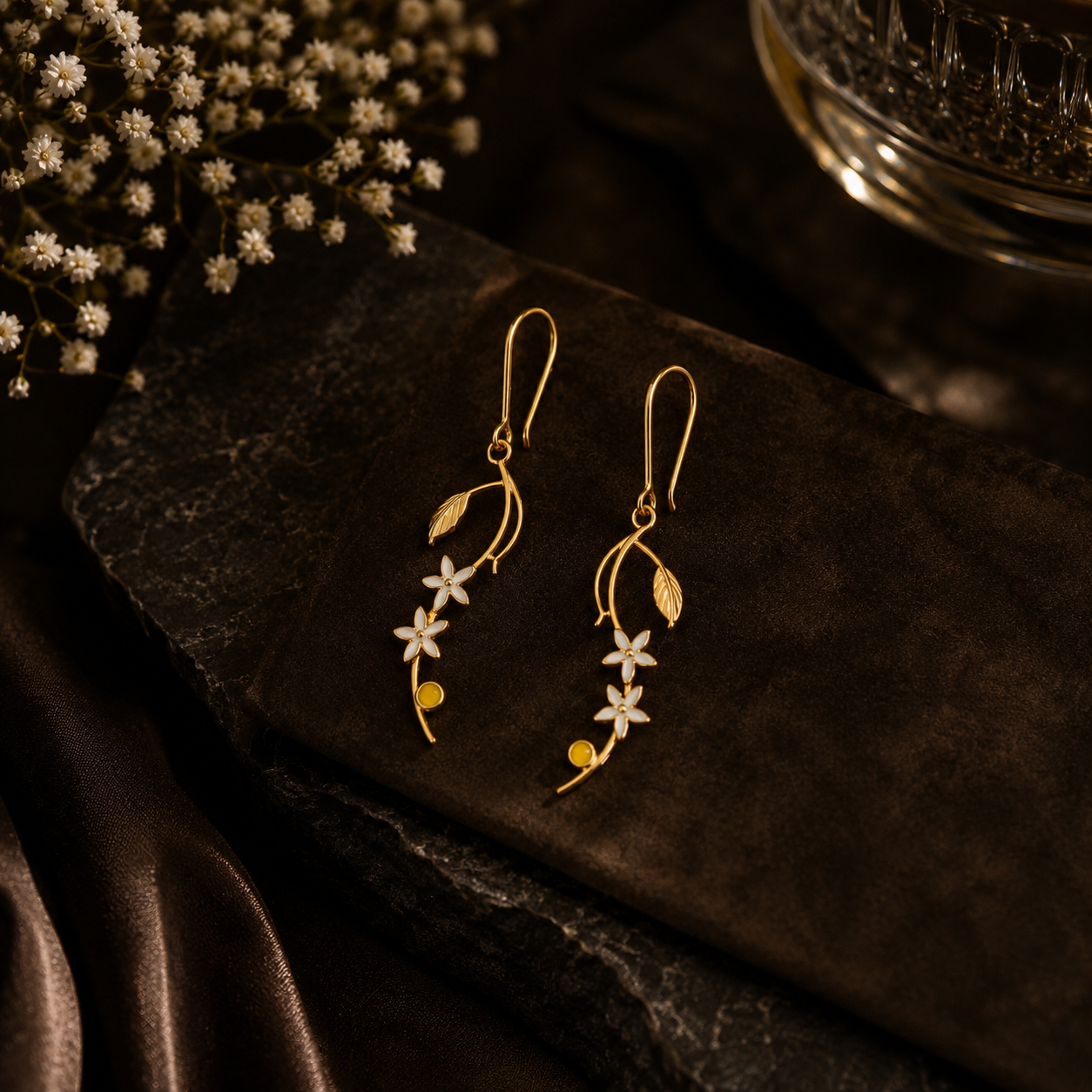 Flower trail silver earrings – handcrafted silver EARRINGS