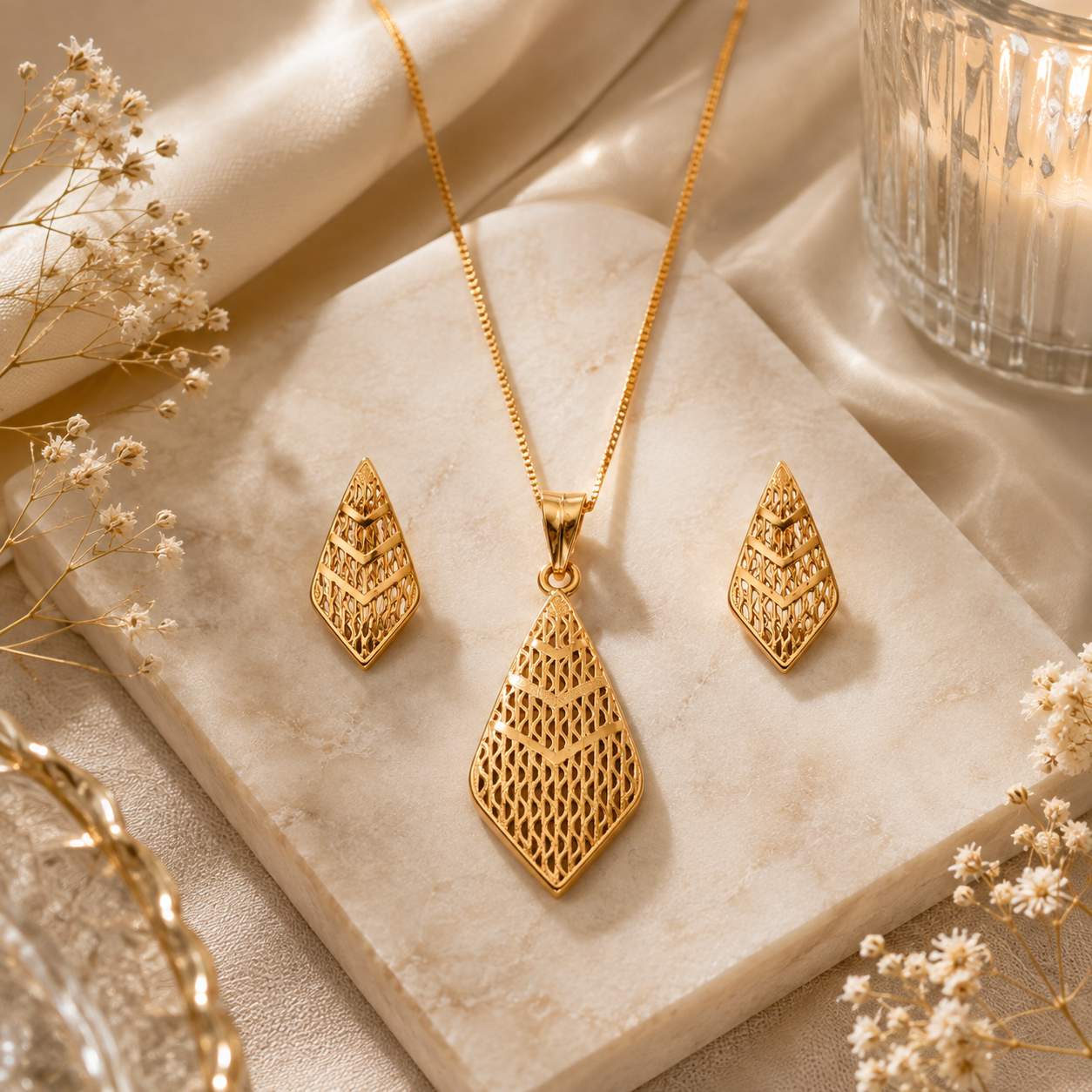 Filigree finery silver pendant set – handcrafted silver Pendant Sets (alternate view)
