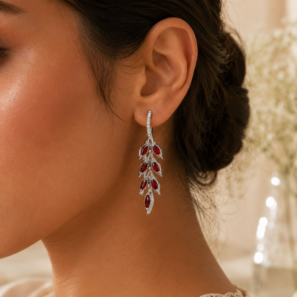SILVER CANOPY DROP EARRINGS