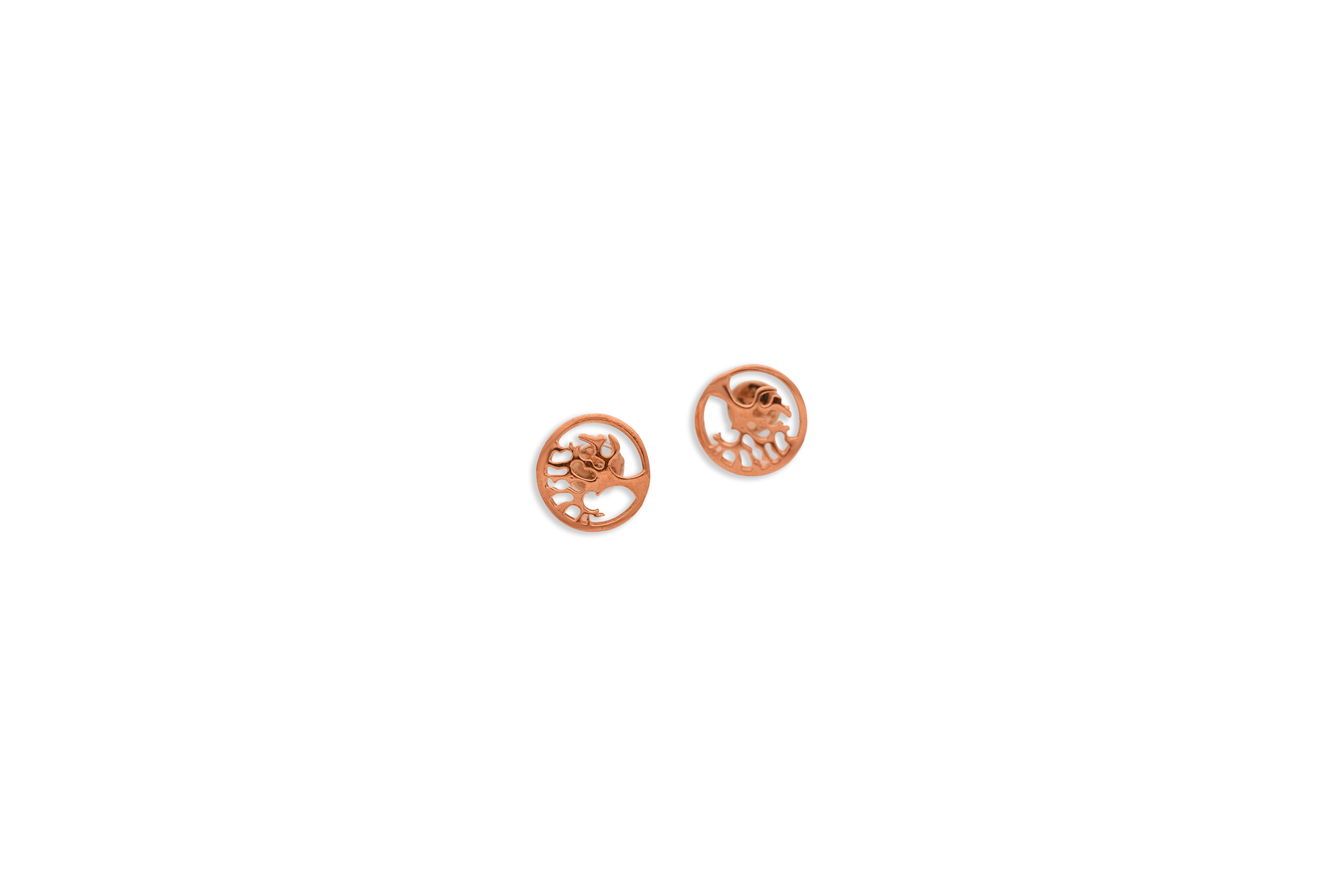 Circle of Life Silver Stud Earrings