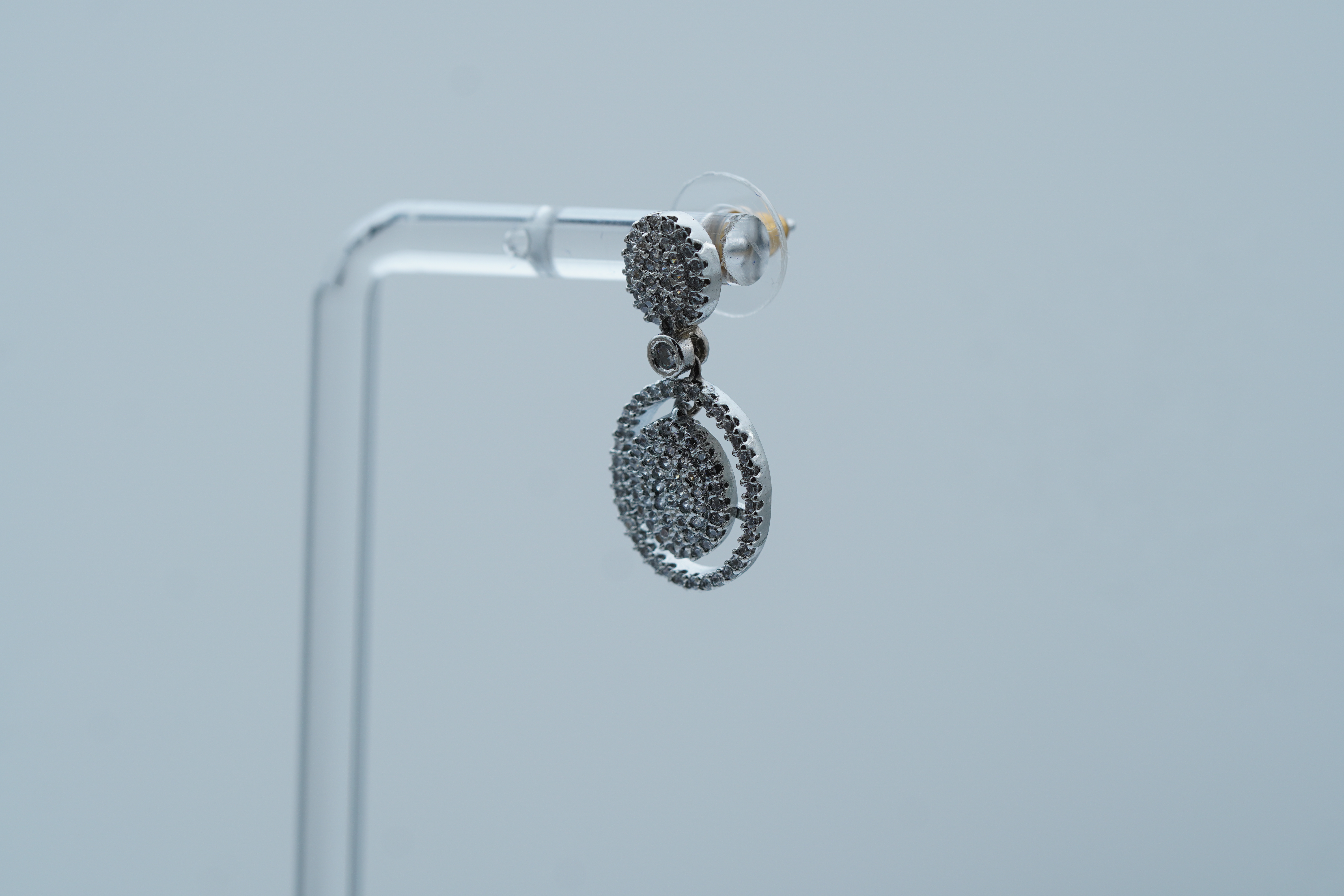 SPARKLING CIRCLE 92.5 SILVER DROP EARRING