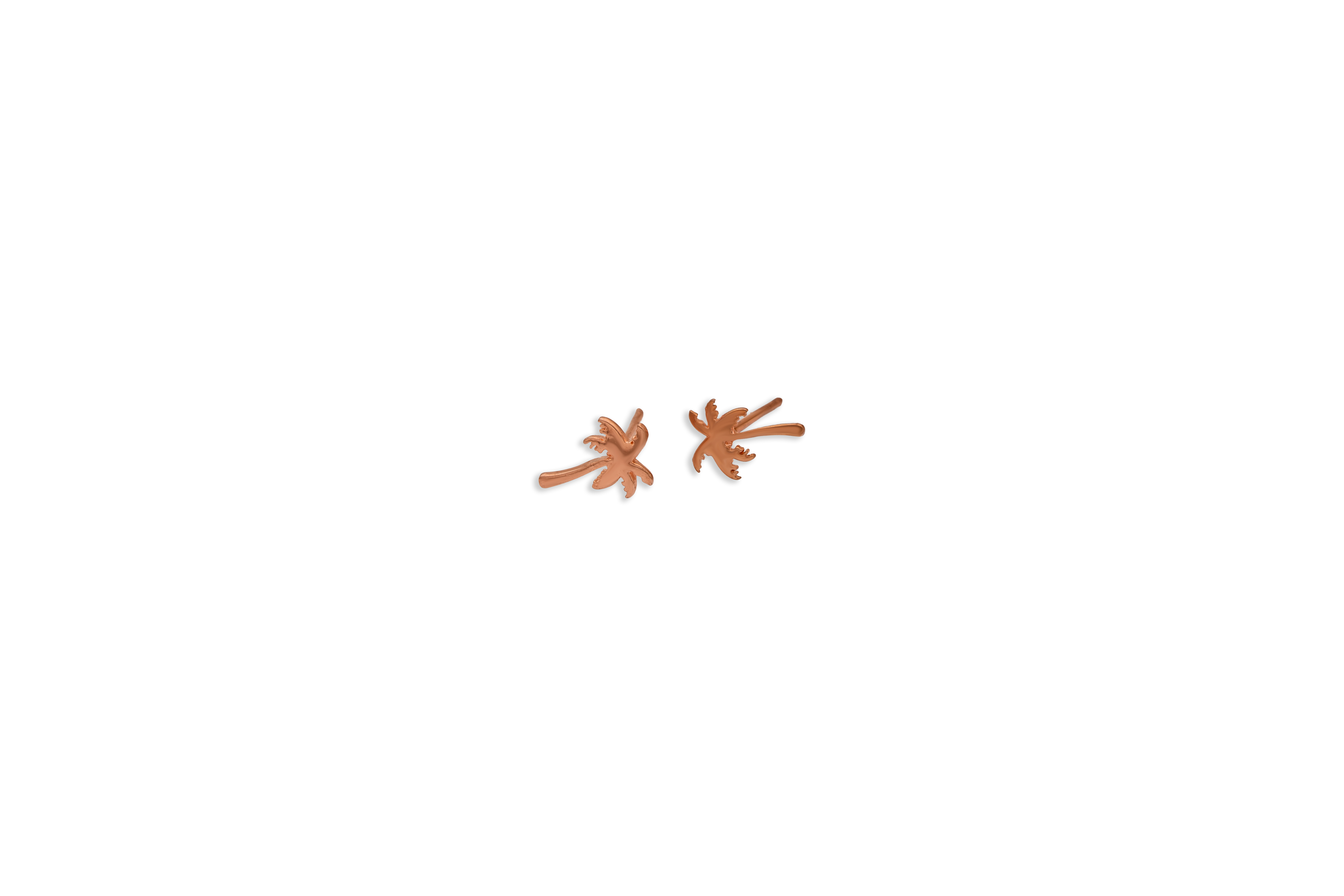 Tropical Palm Silver Stud Earrings
