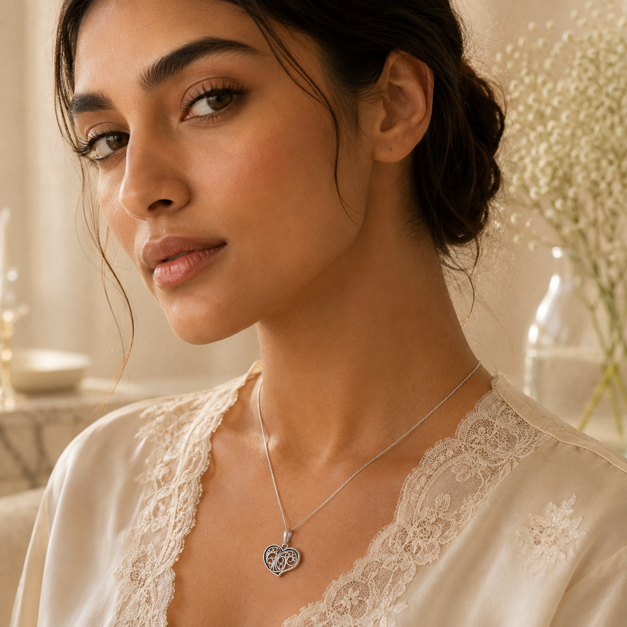 CUTE SILVER HEART PENDANT