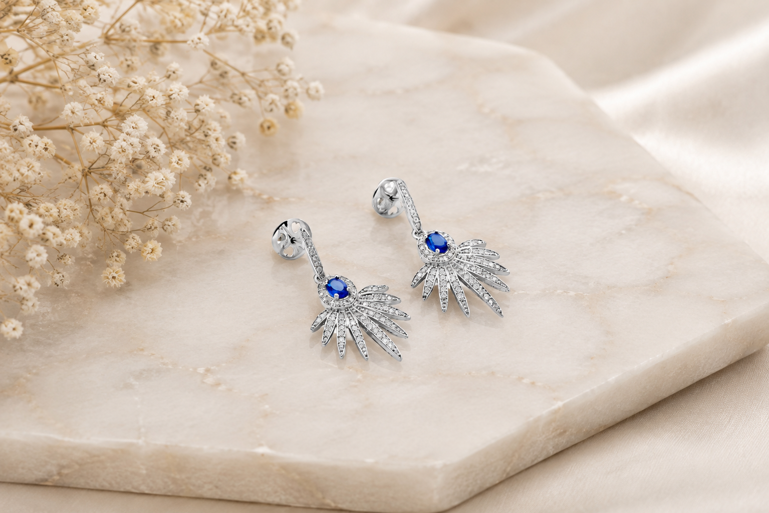 Glowing silver earrings – handcrafted silver EARRINGS (alternate view)