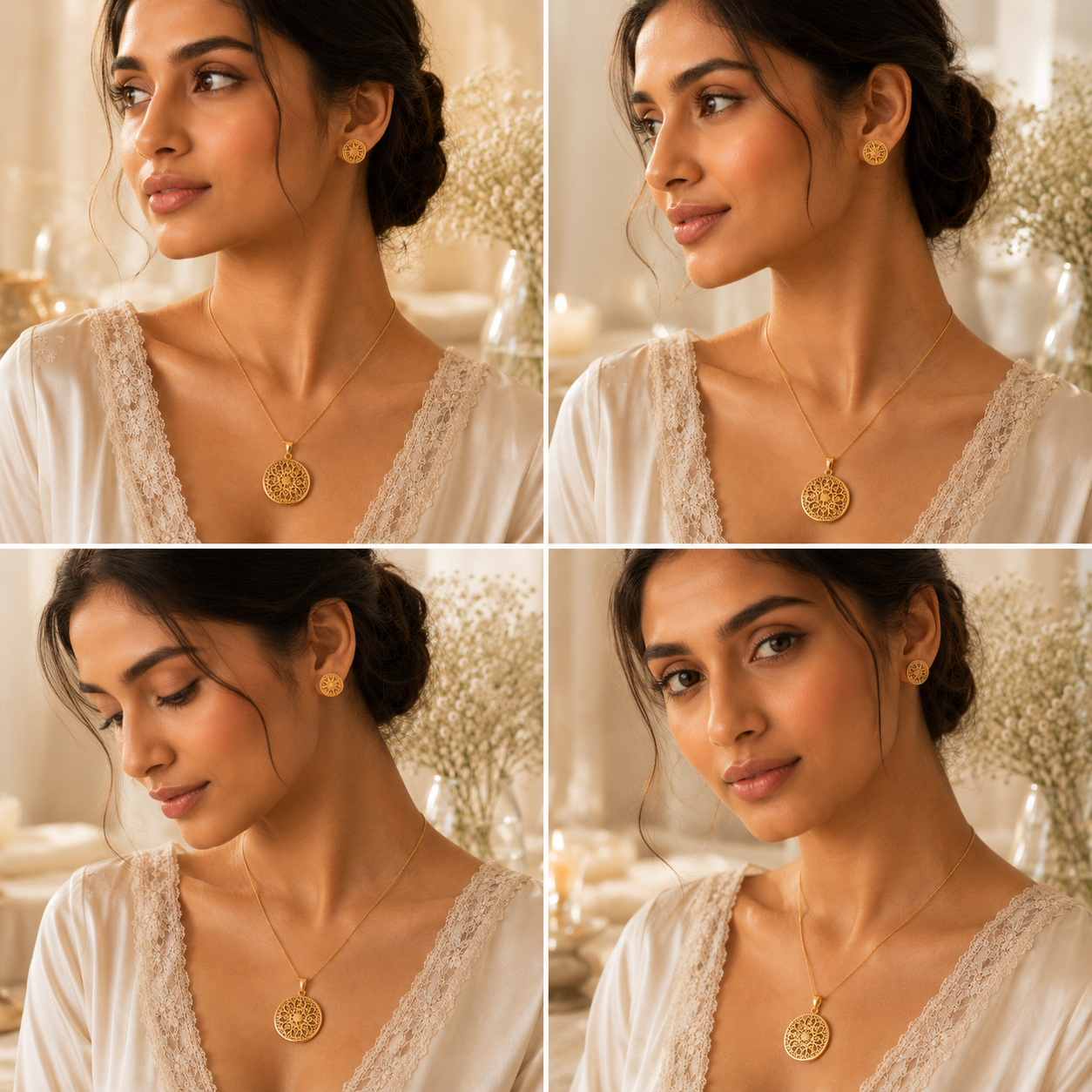 DETAILED RELIC SILVER PENDANT SET