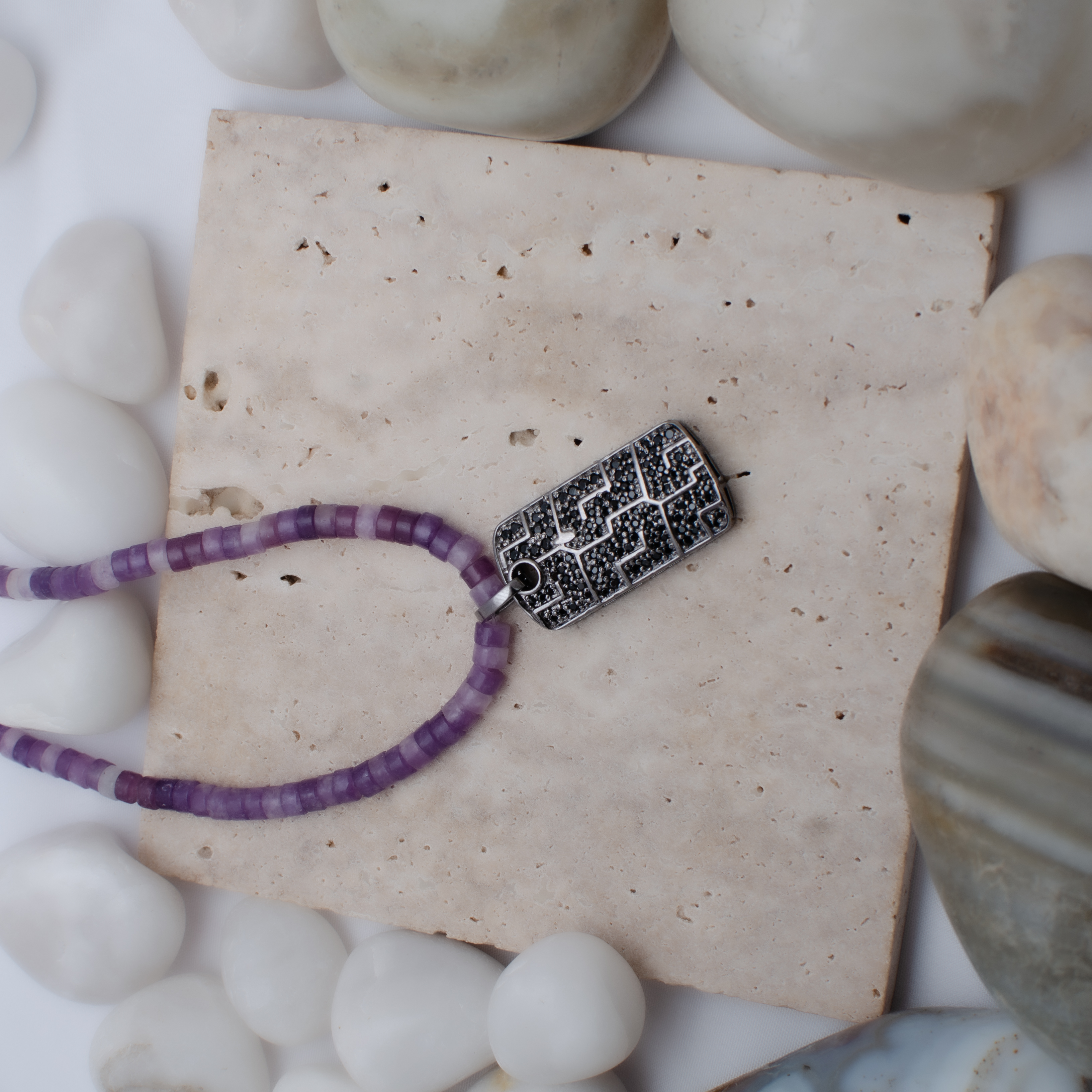Groovy silver pendant – handcrafted silver PENDANTS (alternate view)