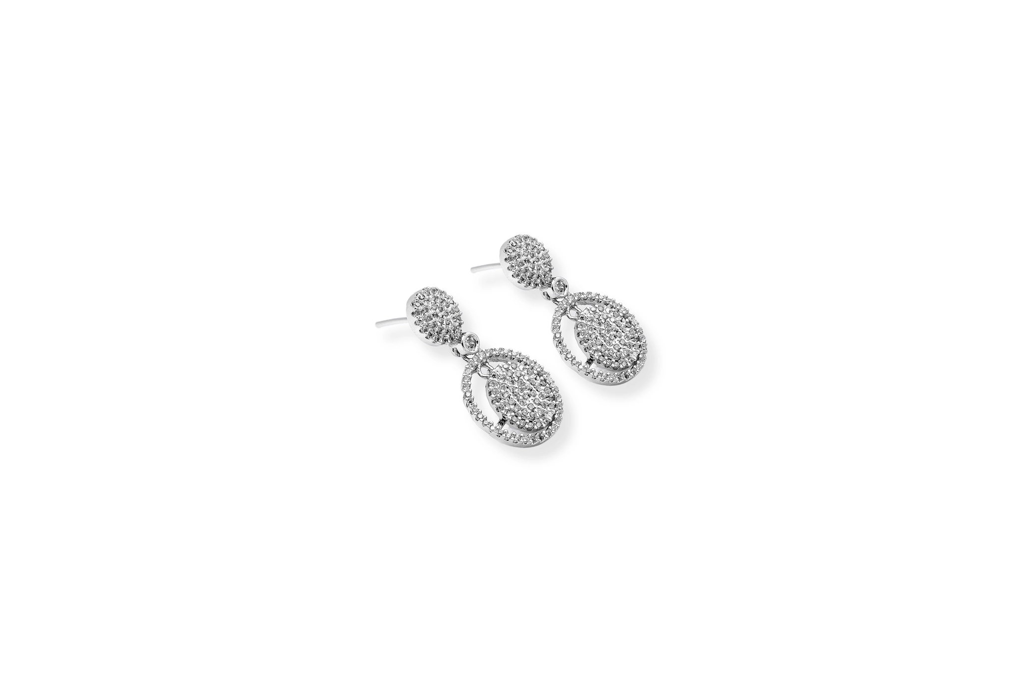 SPARKLING CIRCLE 92.5 SILVER DROP EARRING