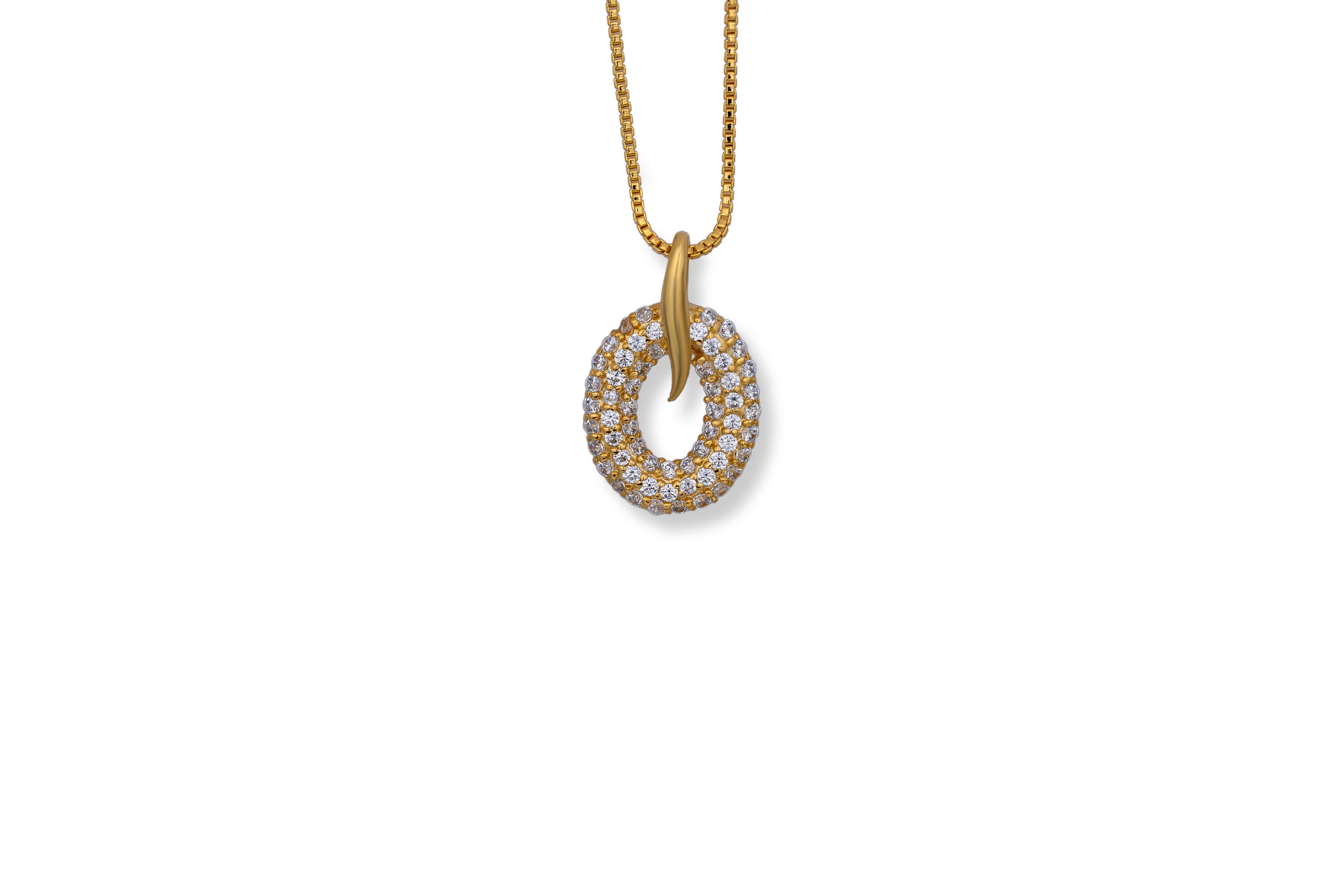 92.5 Silver Zircon Orbit Pendant