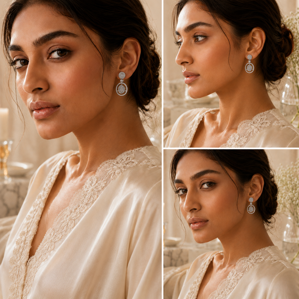 SPARKLING CIRCLE 92.5 SILVER DROP EARRING
