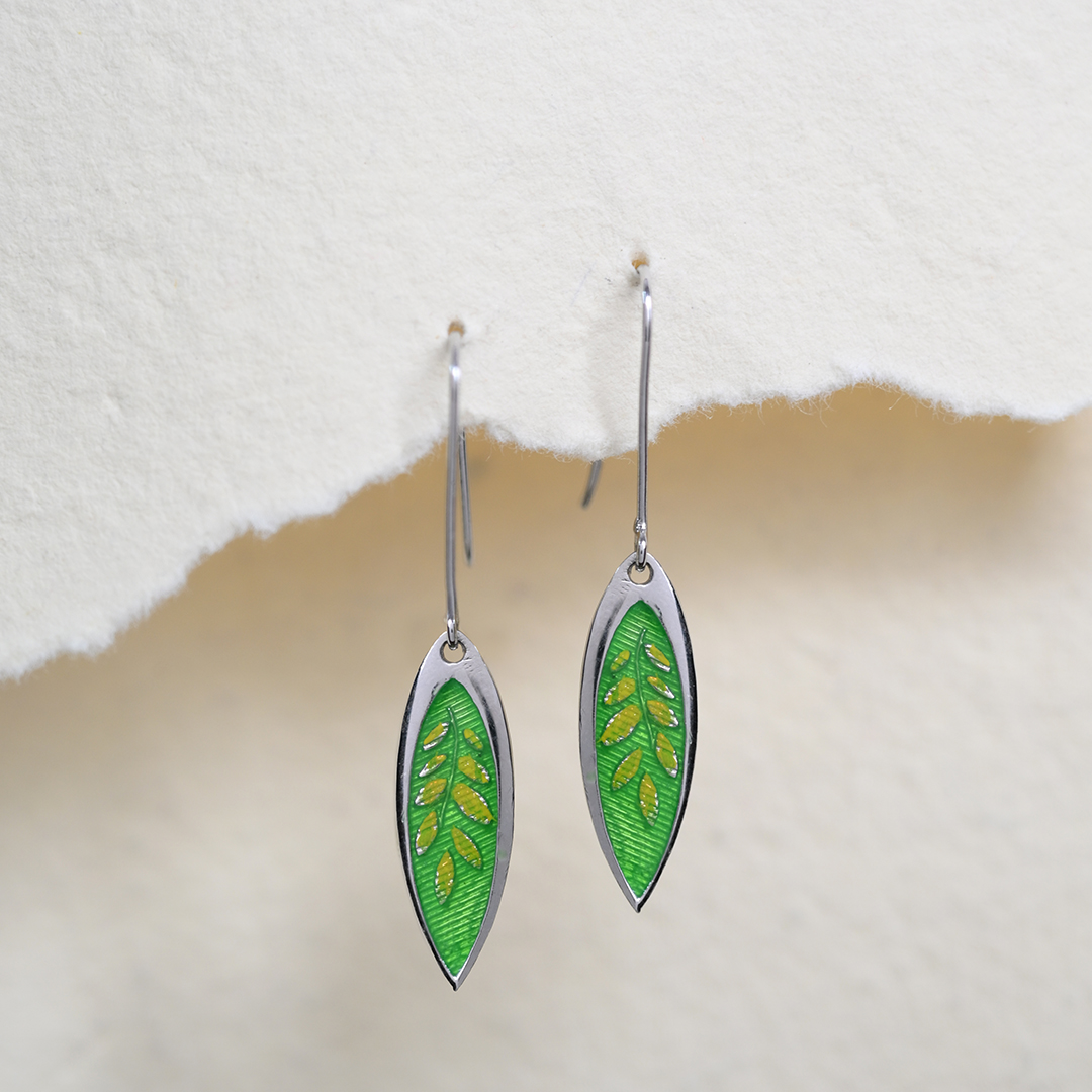 LEAFLINE SILVER DROP EARRINGS