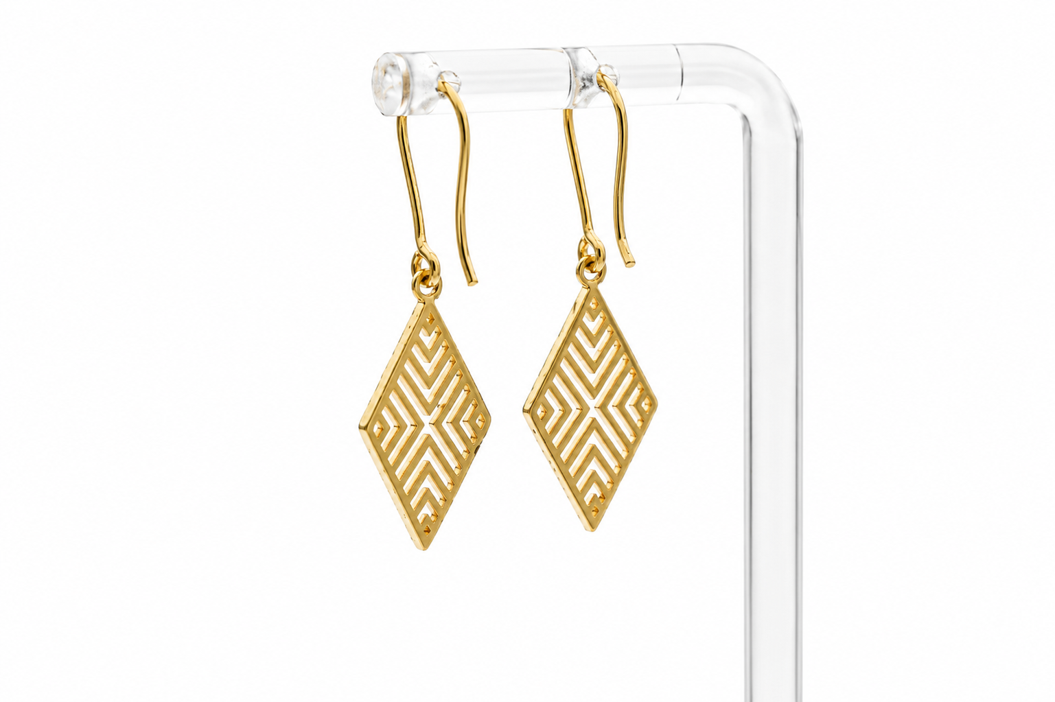 MINIMAL GEOMETRIC SILVER DROP EARRINGS