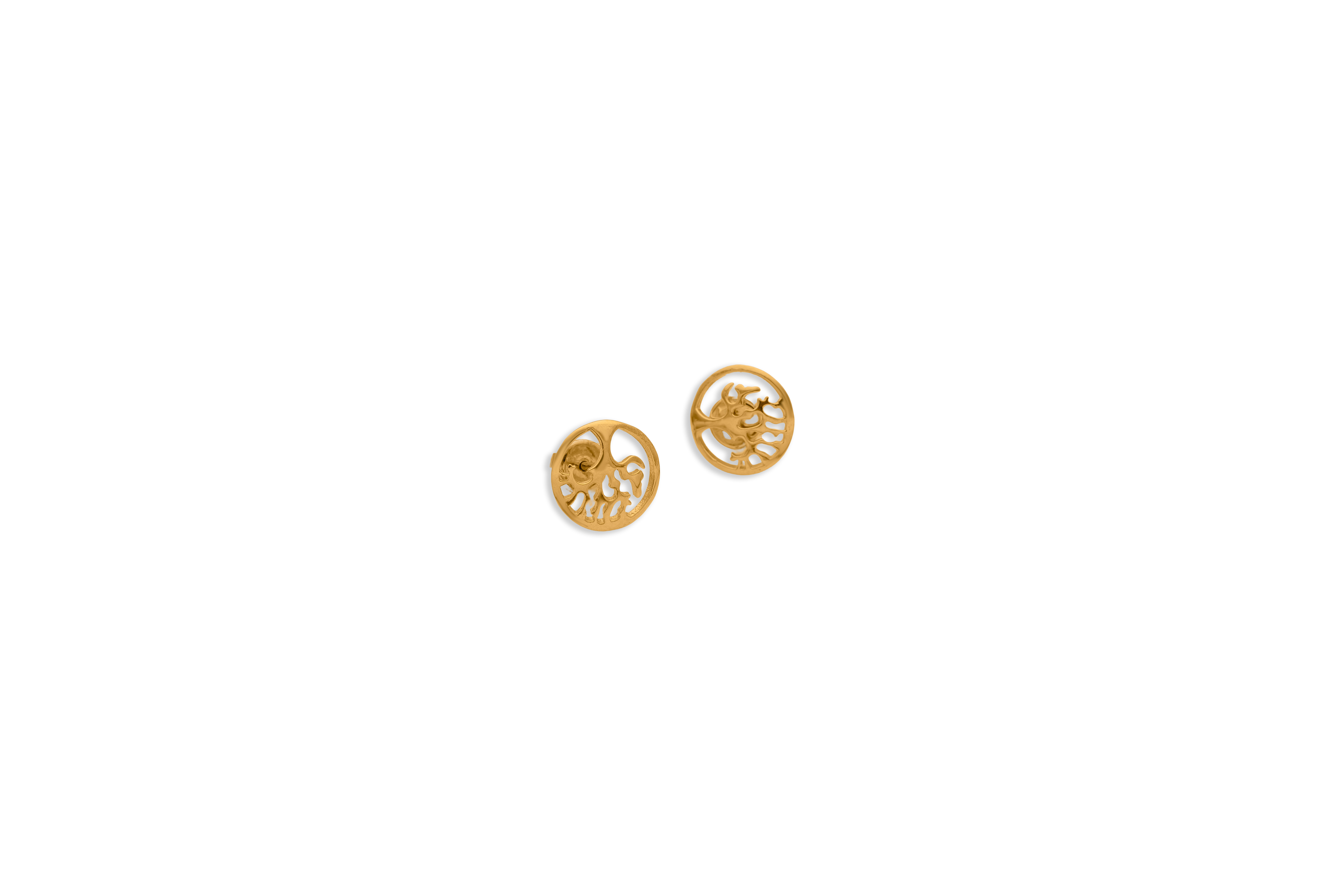 Circle of life silver stud earrings – handcrafted silver EARRINGS (alternate view)