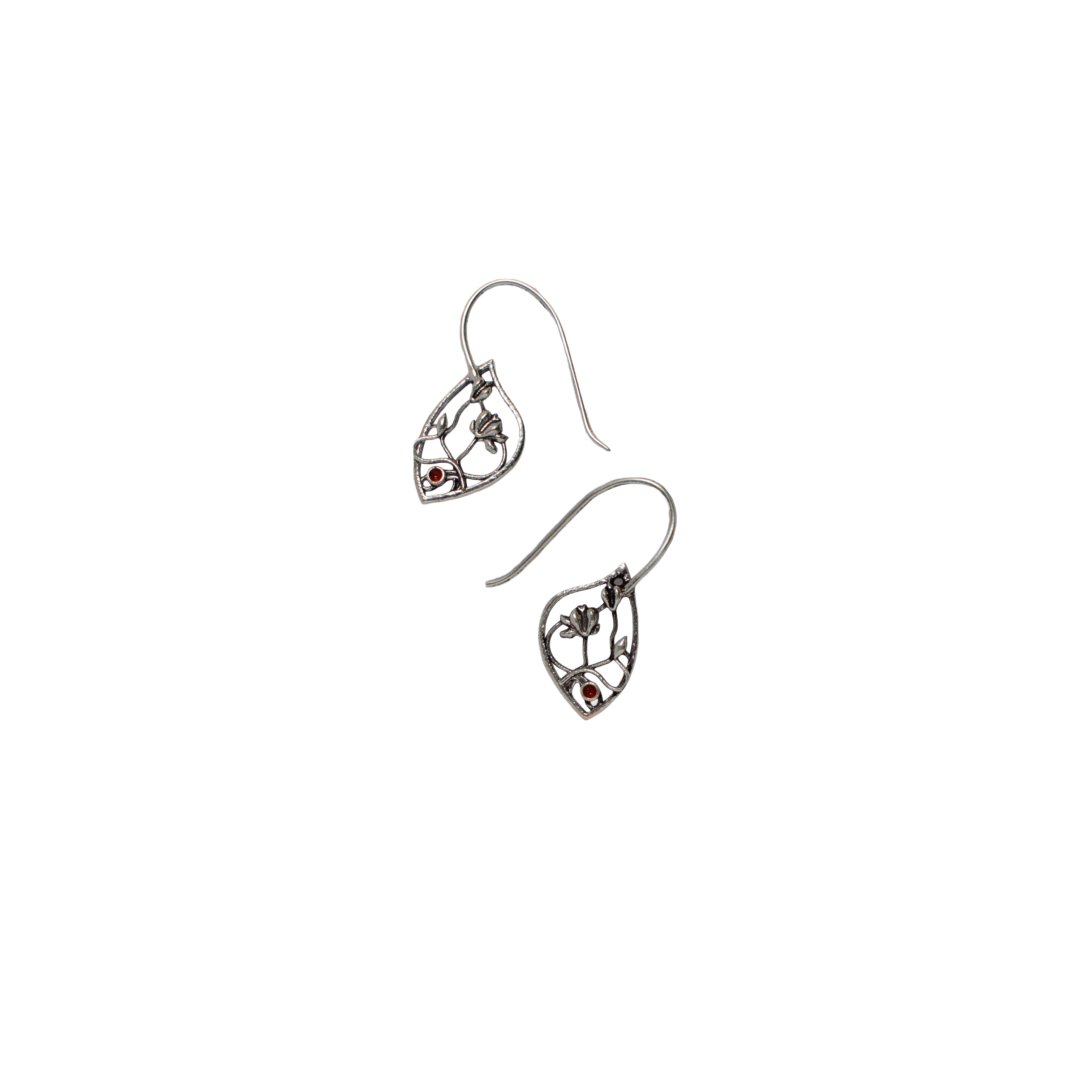 Silver Leafette Drop Earrings
